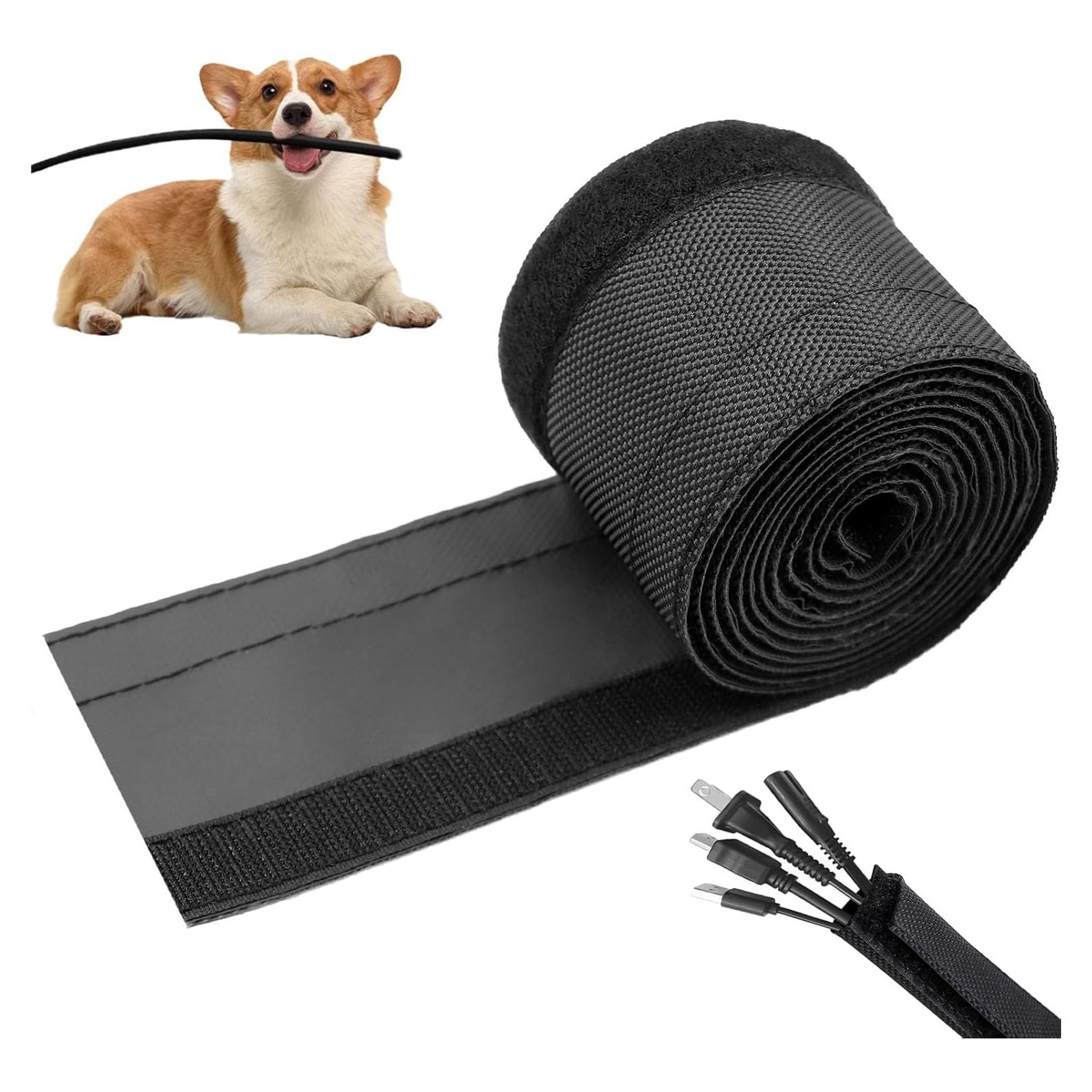 Protector de Cables Flauzmann 2.01m a Prueba de Mascotas Negro