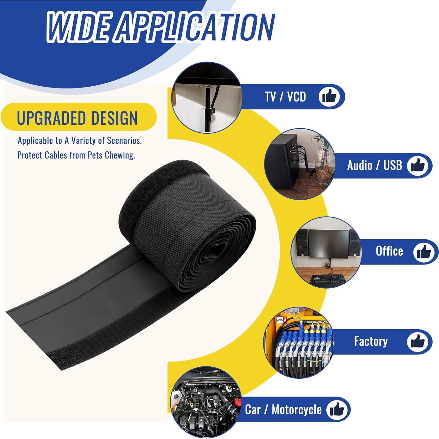 Protector de Cables Flauzmann 2.01m a Prueba de Mascotas Negro