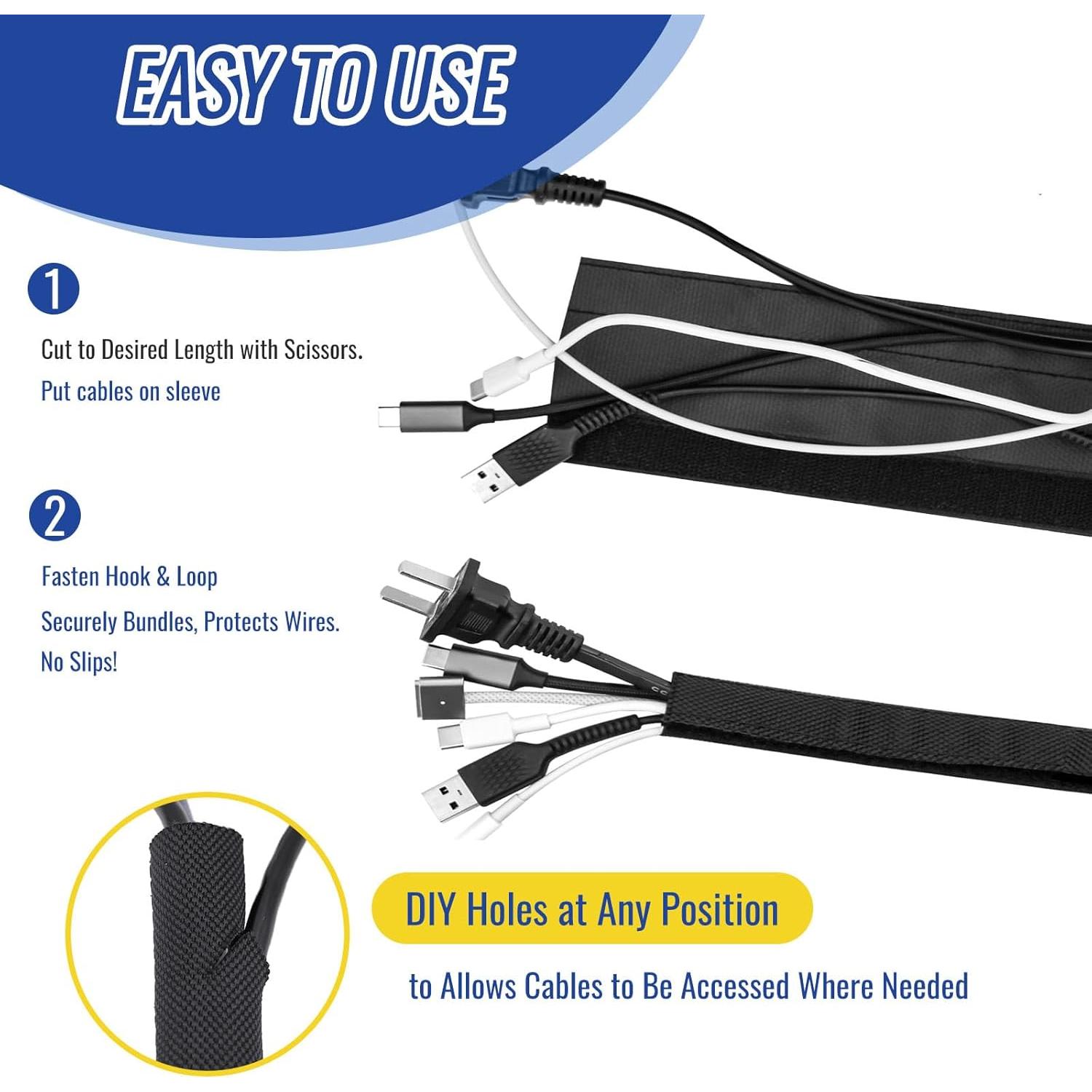 Protector de Cables Flauzmann 2.01m a Prueba de Mascotas Negro