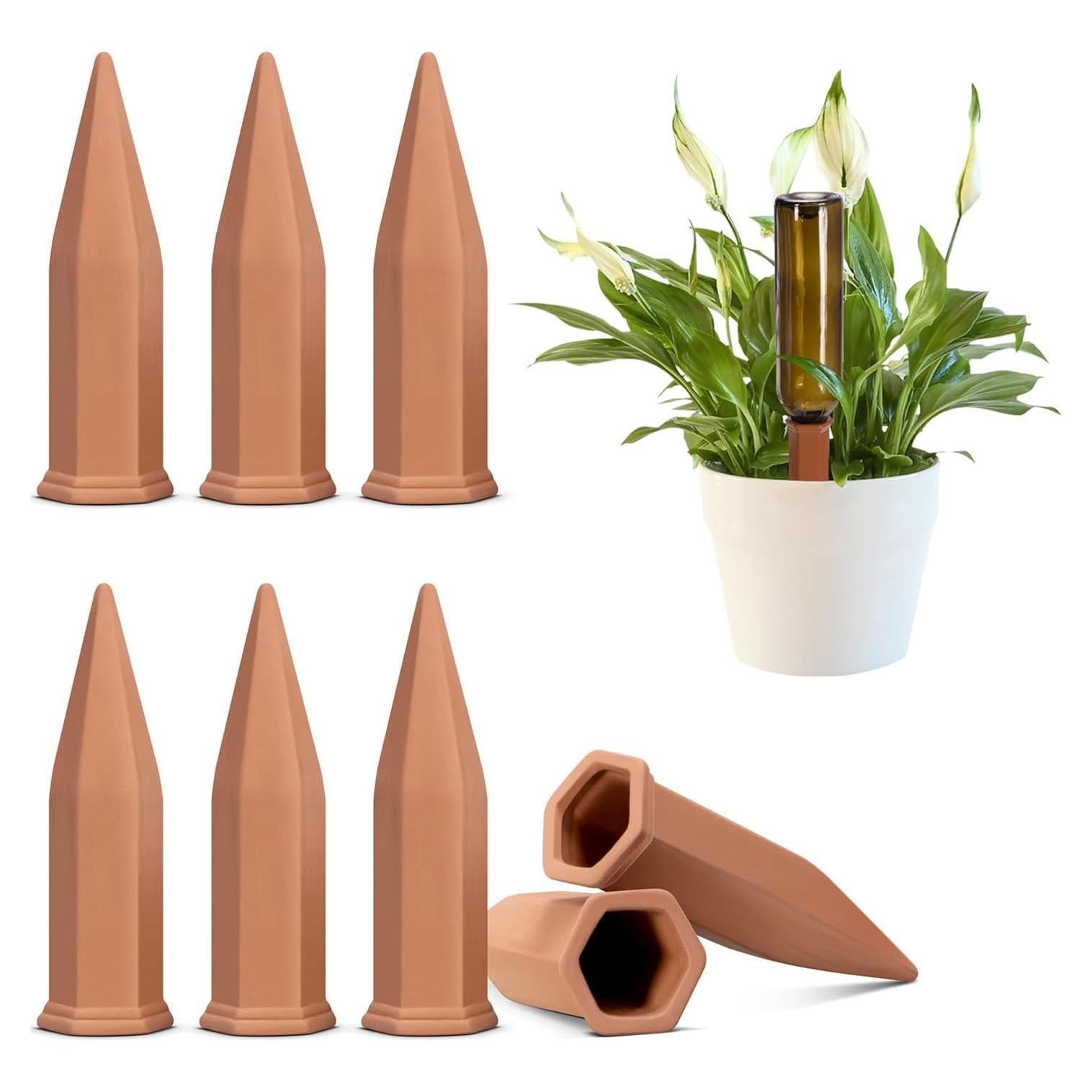 Picos de Autorriego VIVOSUN - 6 Estacas de Terracota 17.5 cm