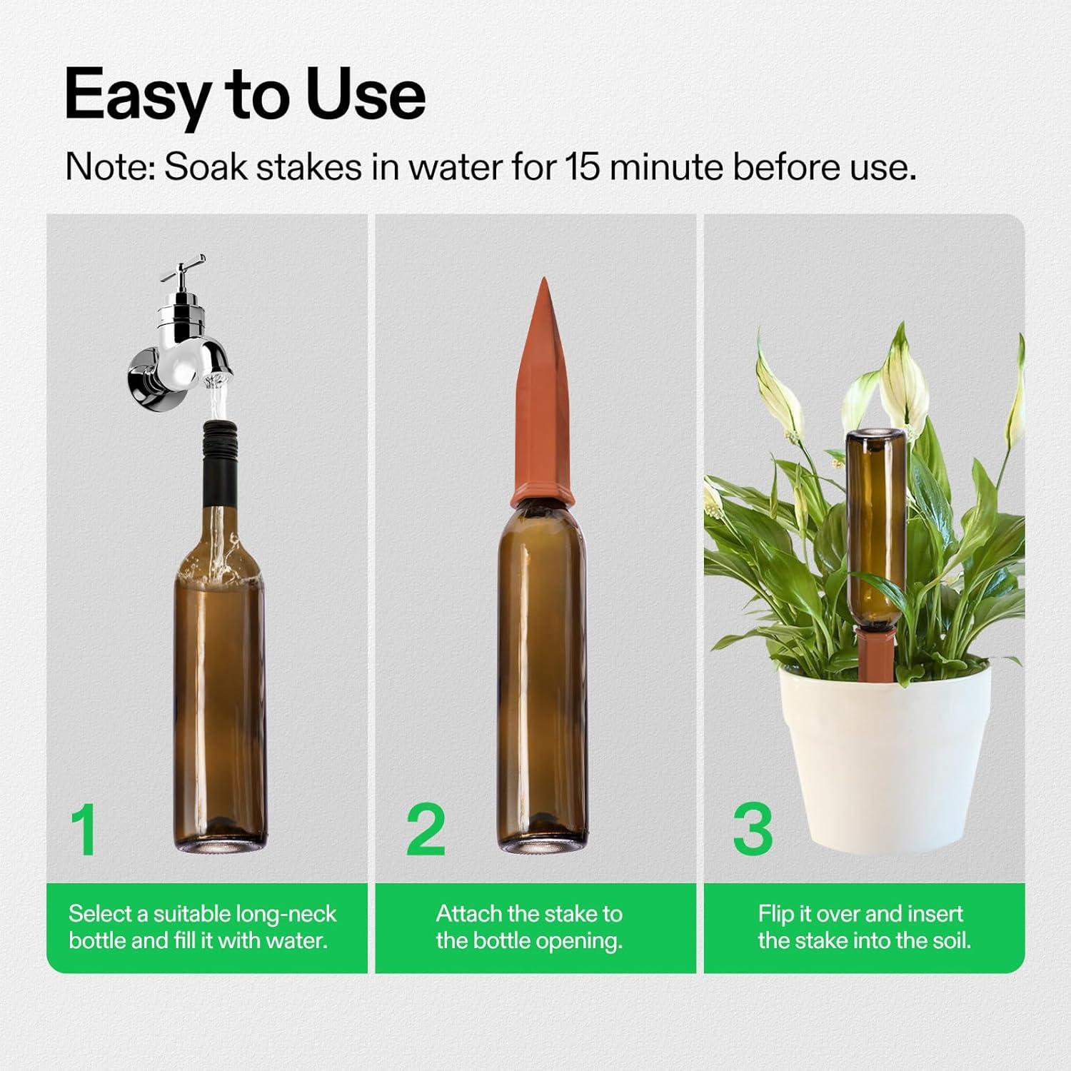 Picos de Autorriego VIVOSUN - 6 Estacas de Terracota 17.5 cm