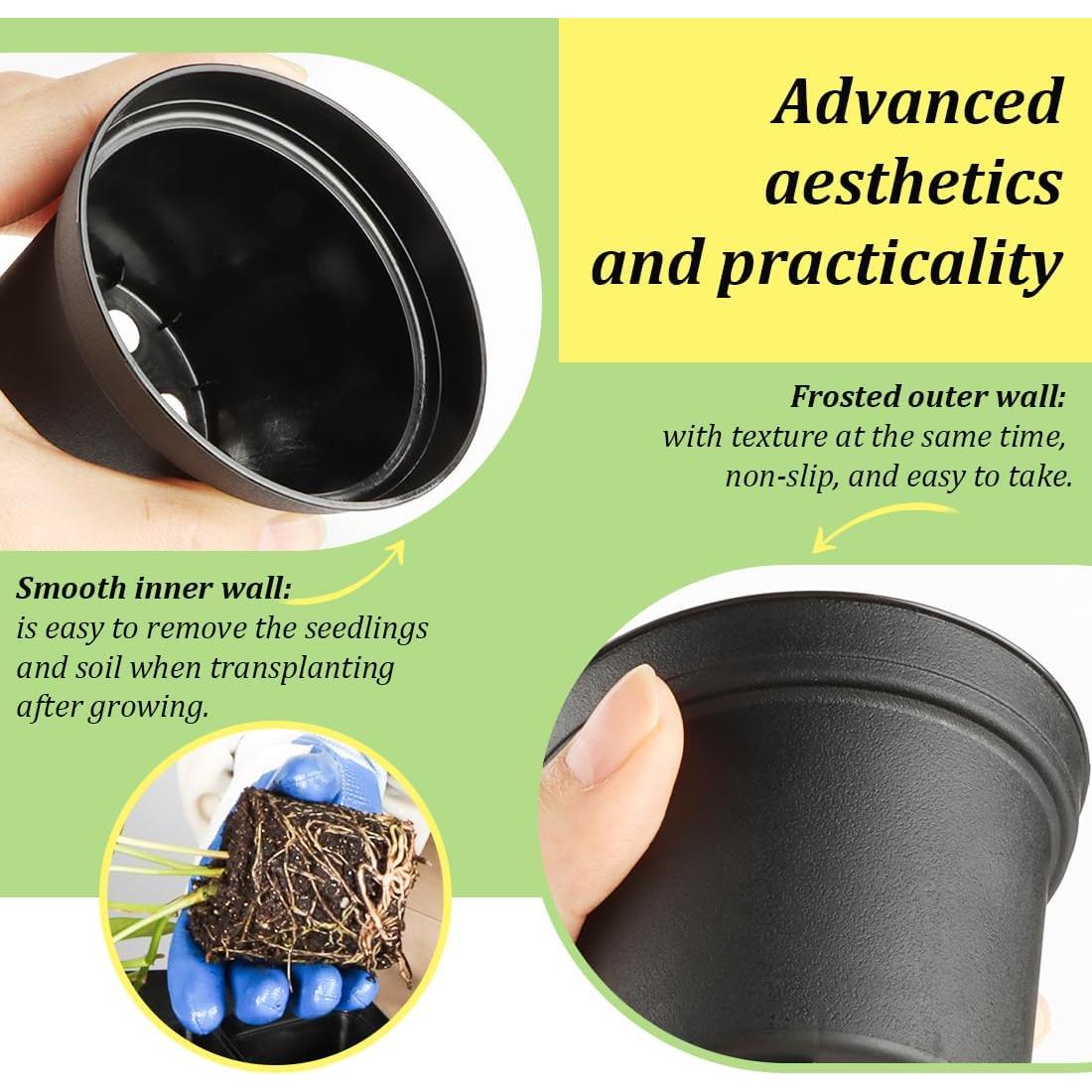 Paquete de 60 macetas de vivero negras 3" RooTrimmer
