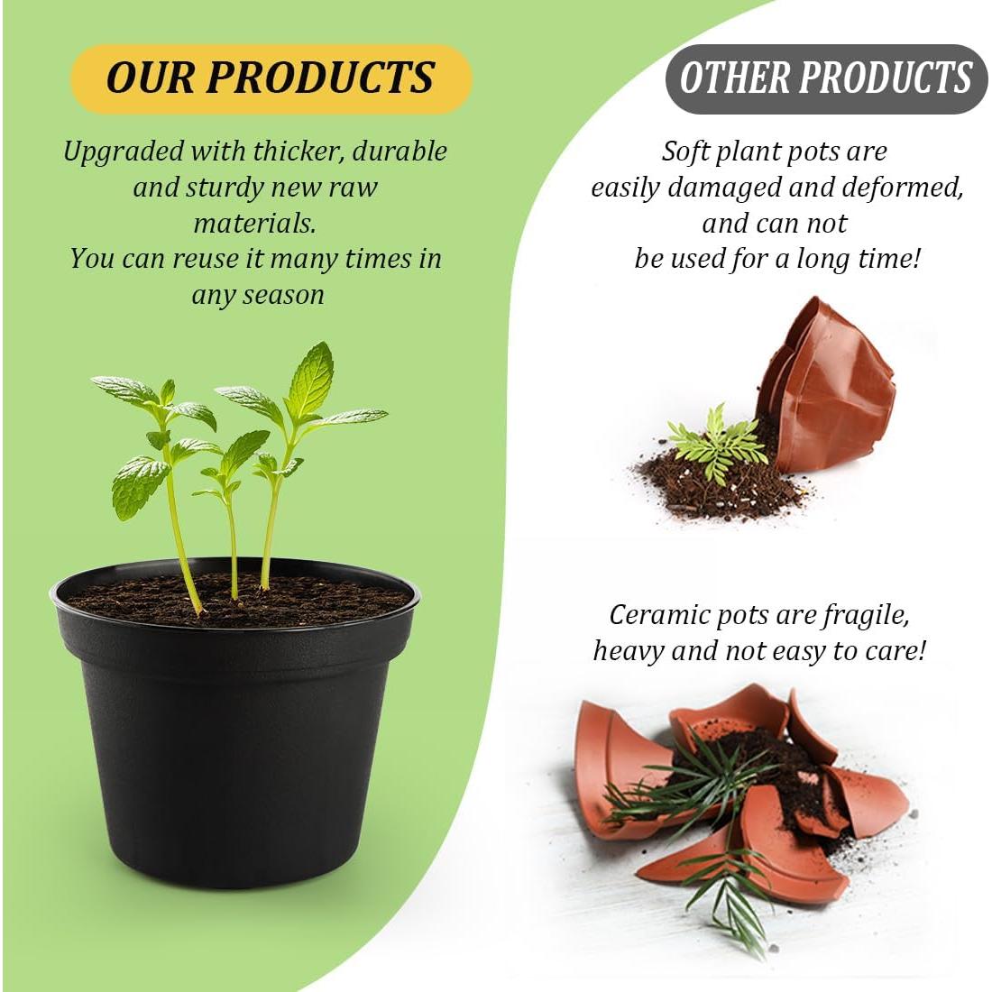 Paquete de 60 macetas de vivero negras 3" RooTrimmer