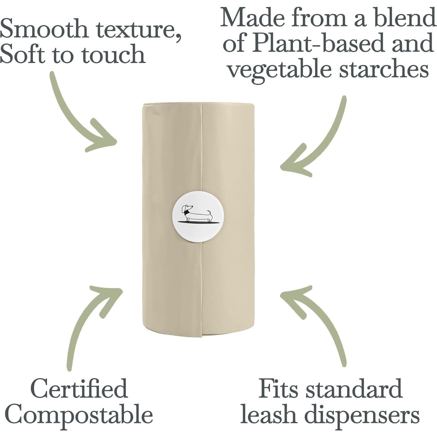 Bolsas de Excremento Compostables Nina Woof - 120 Unidades