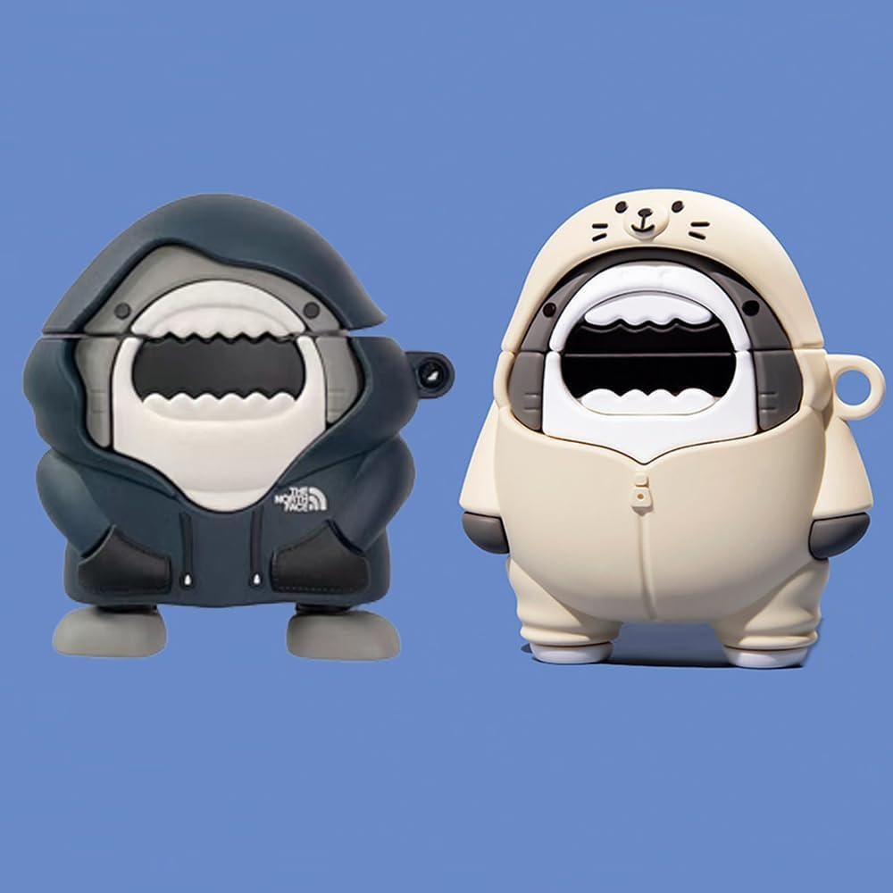 Funda Protectora Silicona ZOSTLAND para AirPods 2&1 - 2 Pcs Tiburón