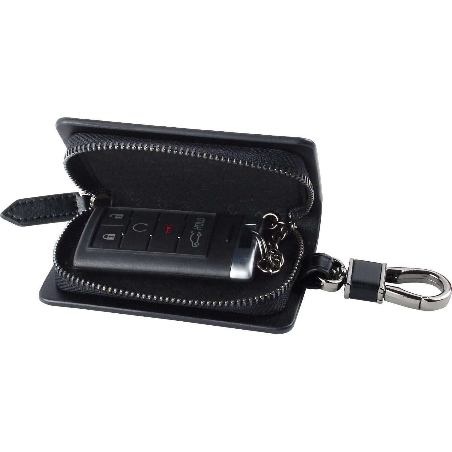 Funda de Llave de Coche de Cuero VISOUL Negra Universal