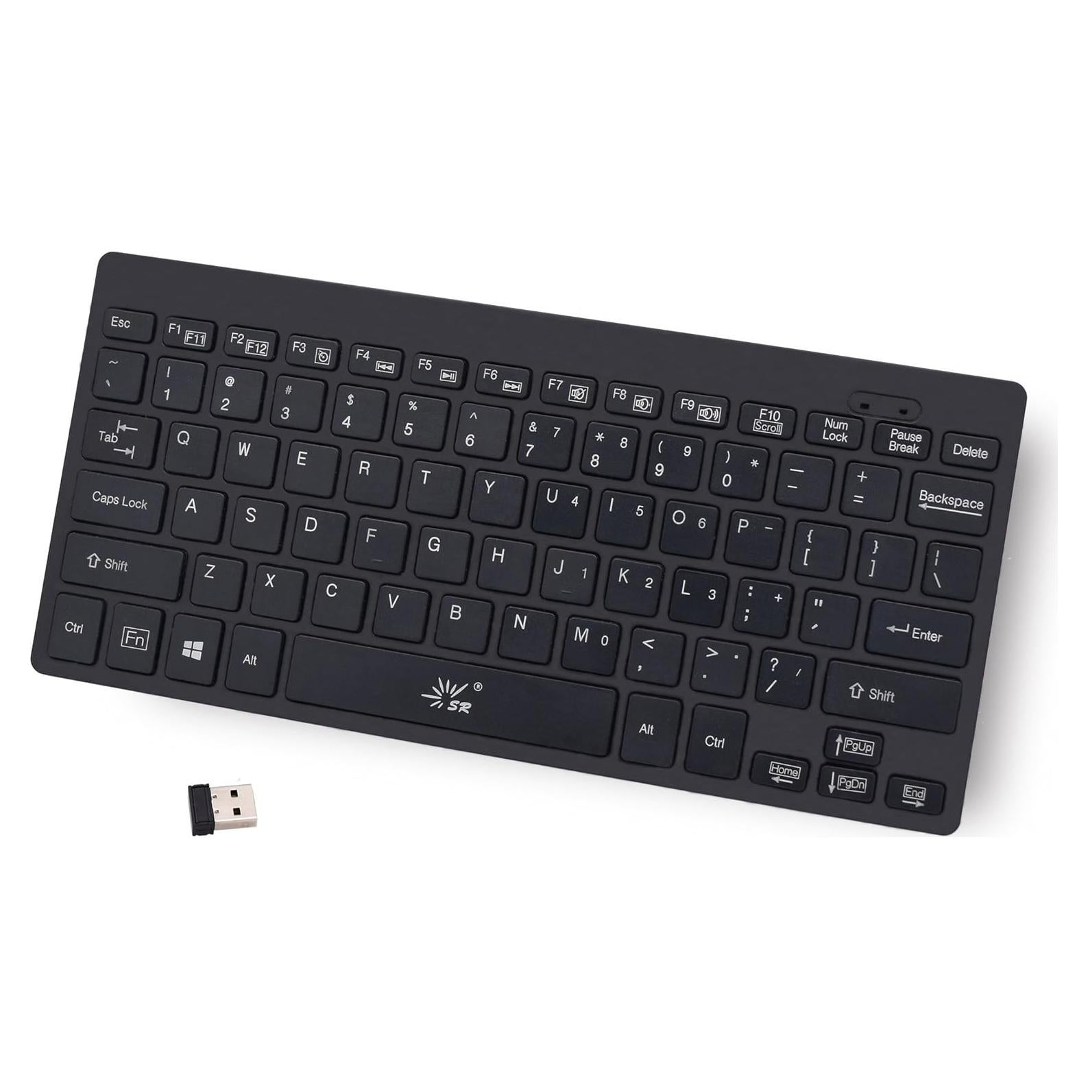 Teclado Mini SR Inalámbrico 2.4G 78 Teclas USB Negro