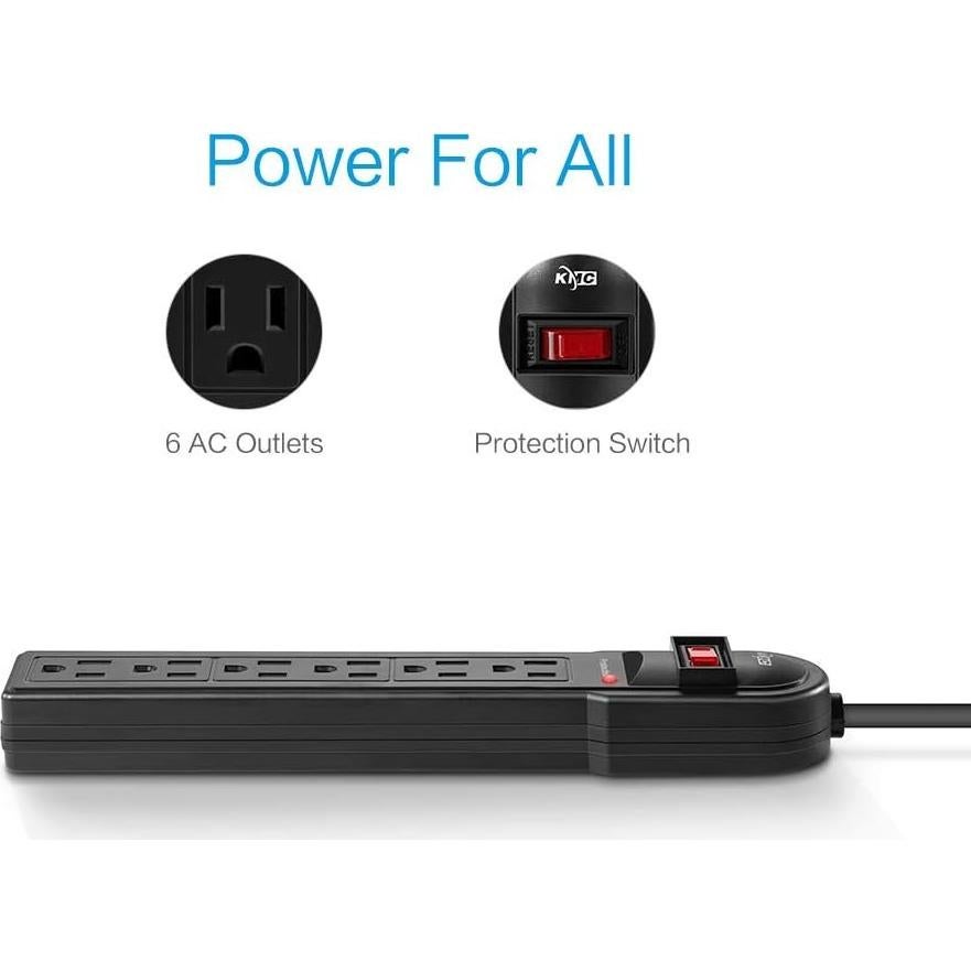 Regleta KMC de 6 Salidas con Protección Sobretensión 735J