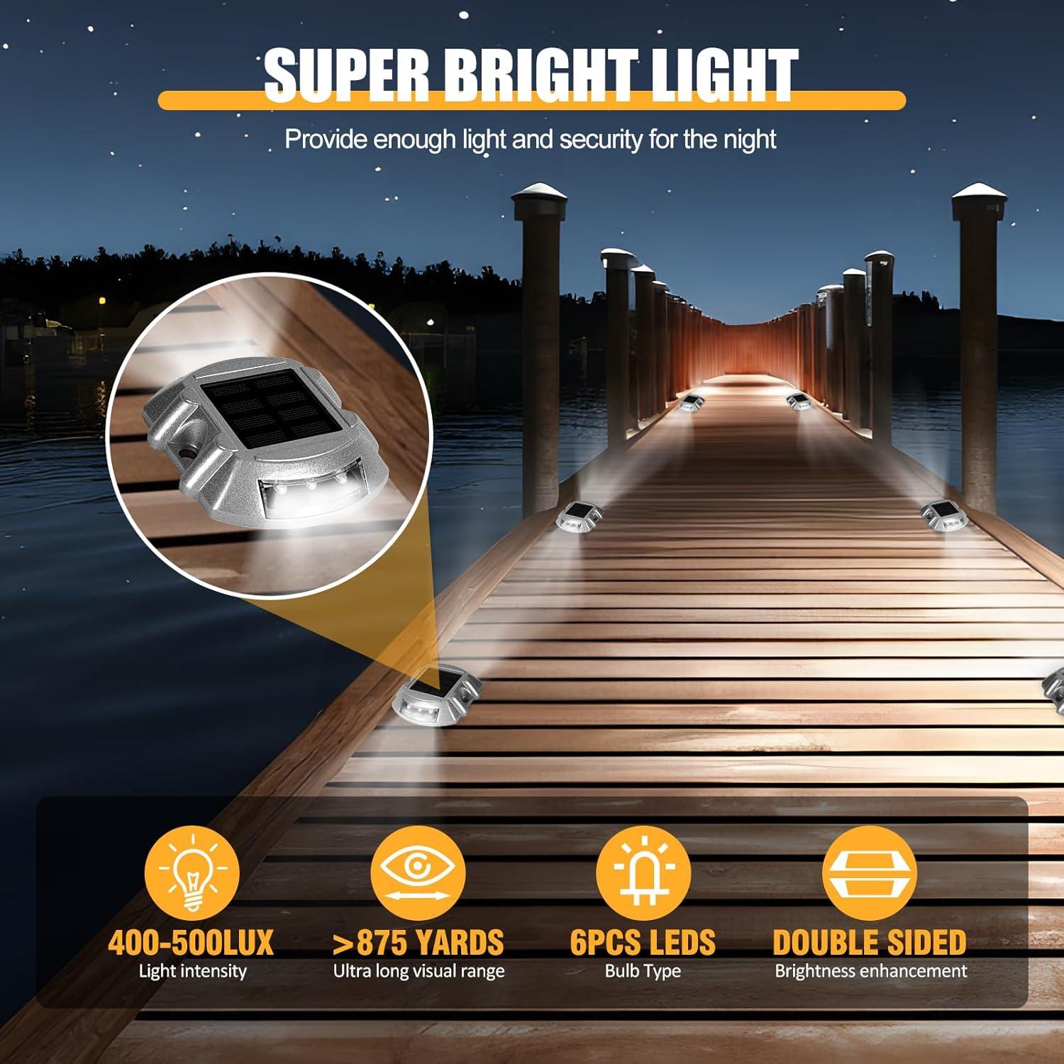 Luces de Camino Solar CREMANT 4-Pack LED IP68 Blanco