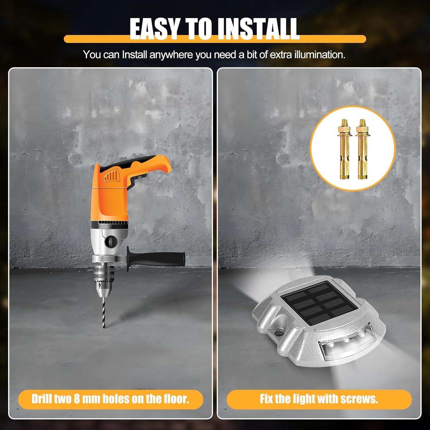 Luces de Camino Solar CREMANT 4-Pack LED IP68 Blanco