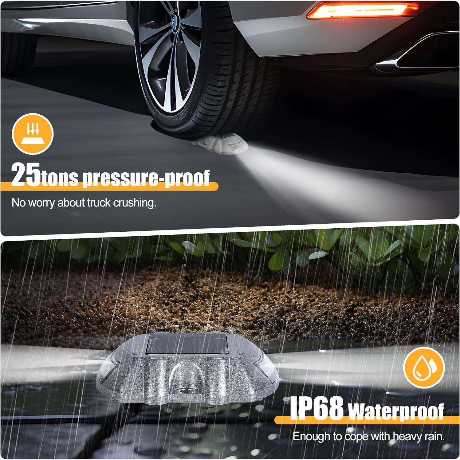 Luces de Camino Solar CREMANT 4-Pack LED IP68 Blanco