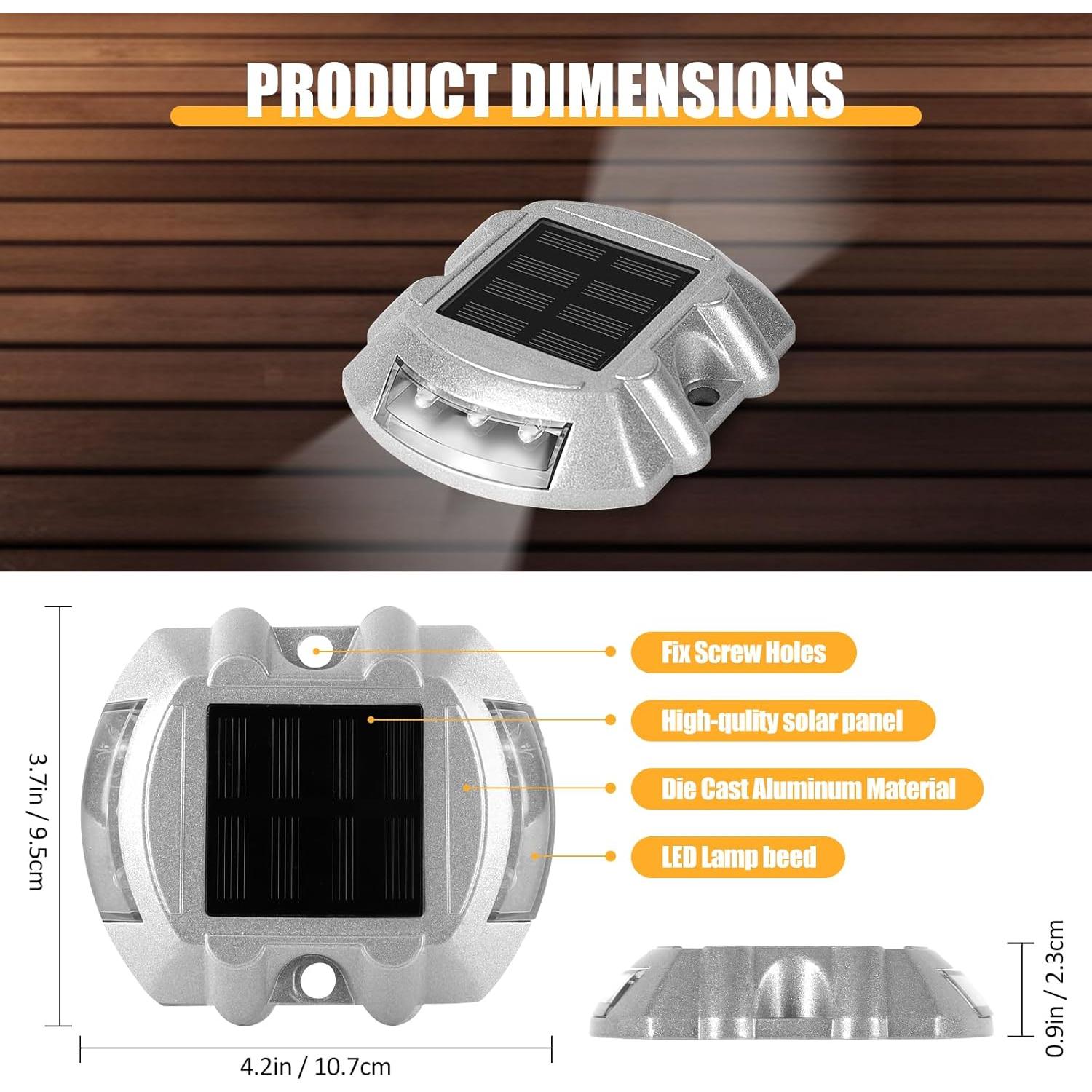 Luces de Camino Solar CREMANT 4-Pack LED IP68 Blanco
