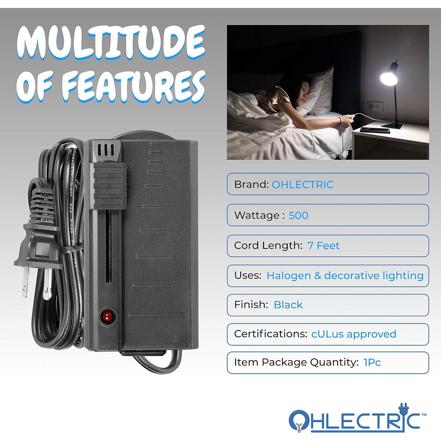 Atenuador de Lámpara de Pie OHLECTRIC 500W Negro Deslizante