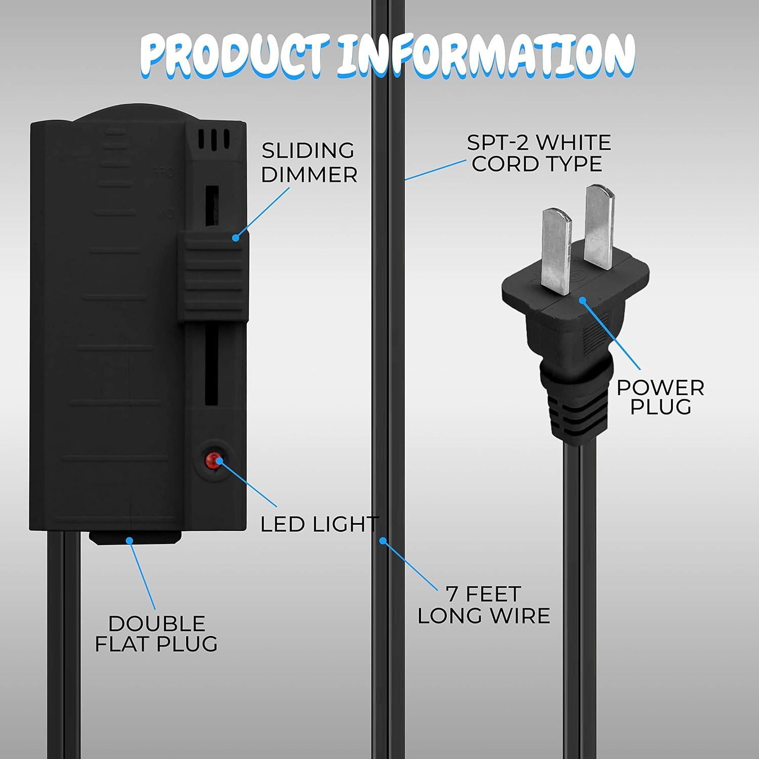 Atenuador de Lámpara de Pie OHLECTRIC 500W Negro Deslizante