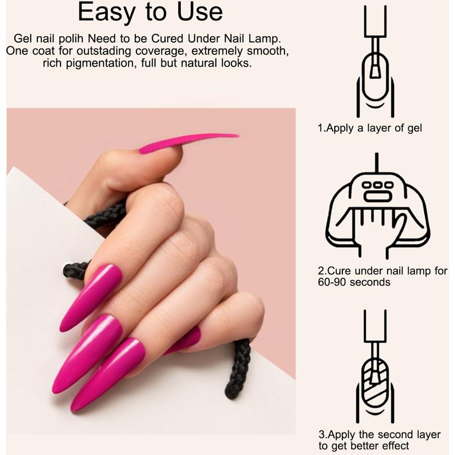 Set de Esmalte de Uñas en Gel CANNI 6 Piezas Rosa Claro