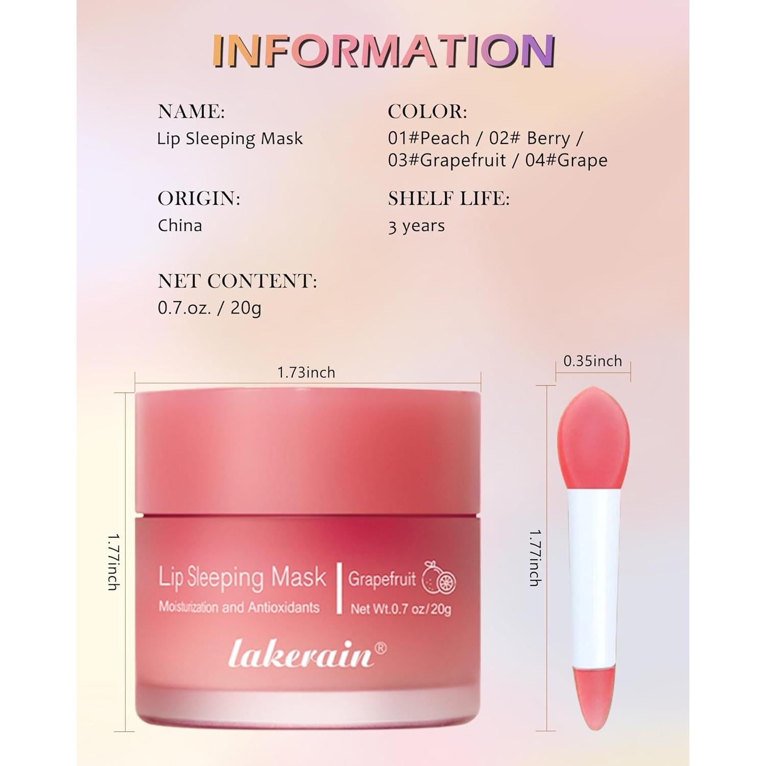 Mascarilla Labial Hidratante Nocturna Durazno 20g - Cuidado Labial