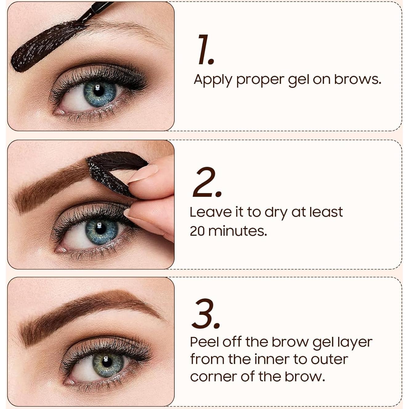 Gel para Cejas Peel Off Fanterday - Tatuaje Larga Duración Marrón Oscuro