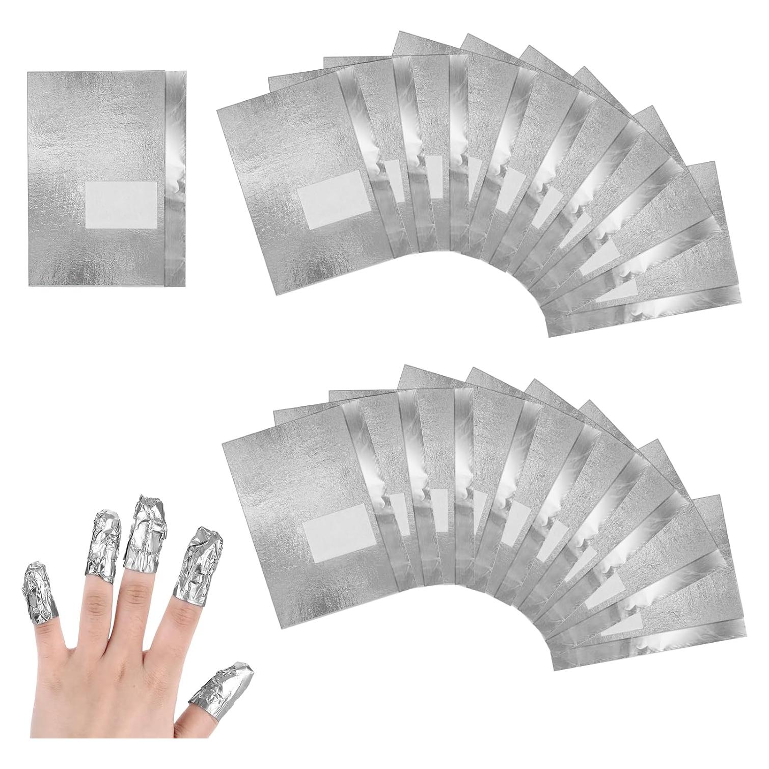 Papel de Aluminio para Quitar Esmalte de Uñas Giantree 100 Pcs