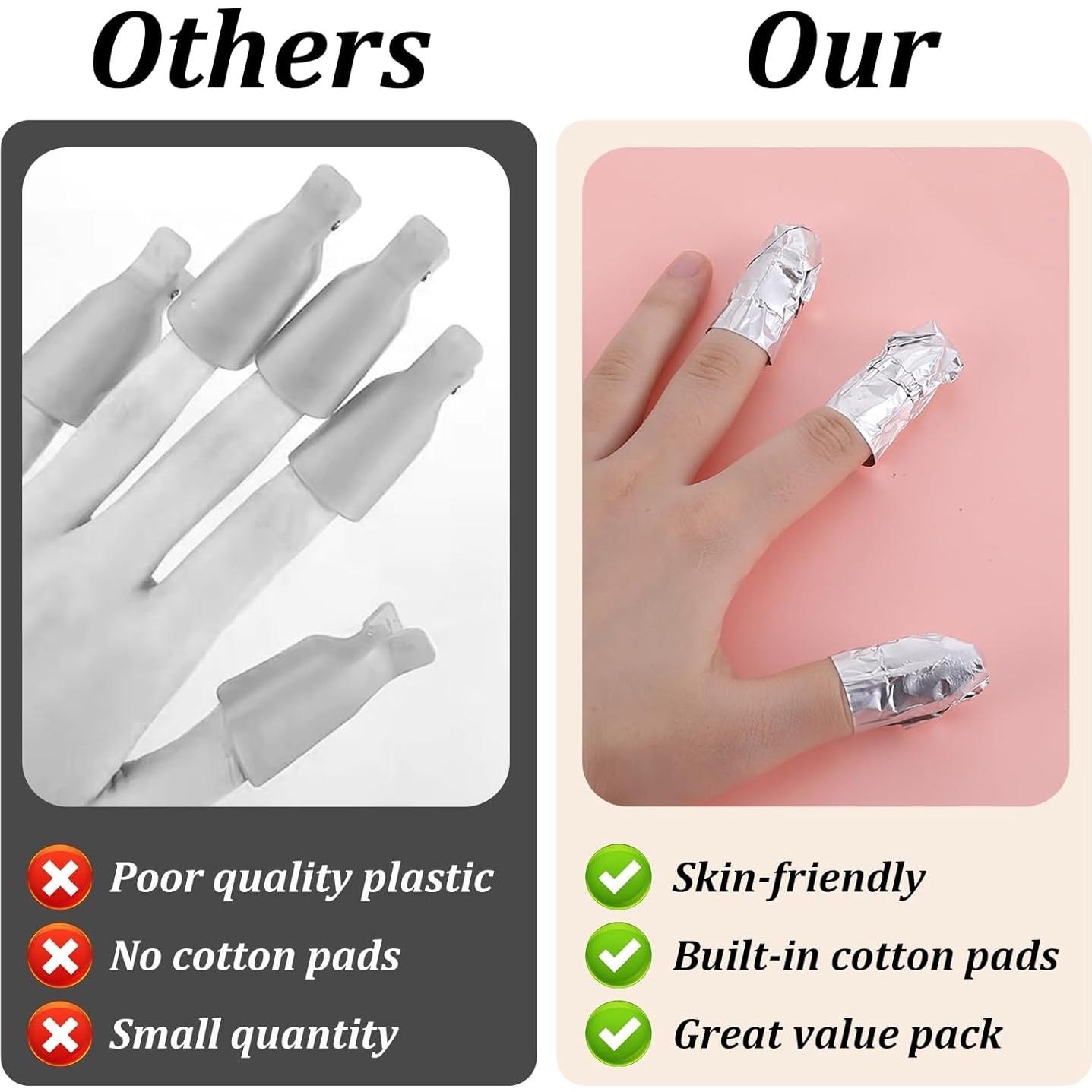 Papel de Aluminio para Quitar Esmalte de Uñas Giantree 100 Pcs