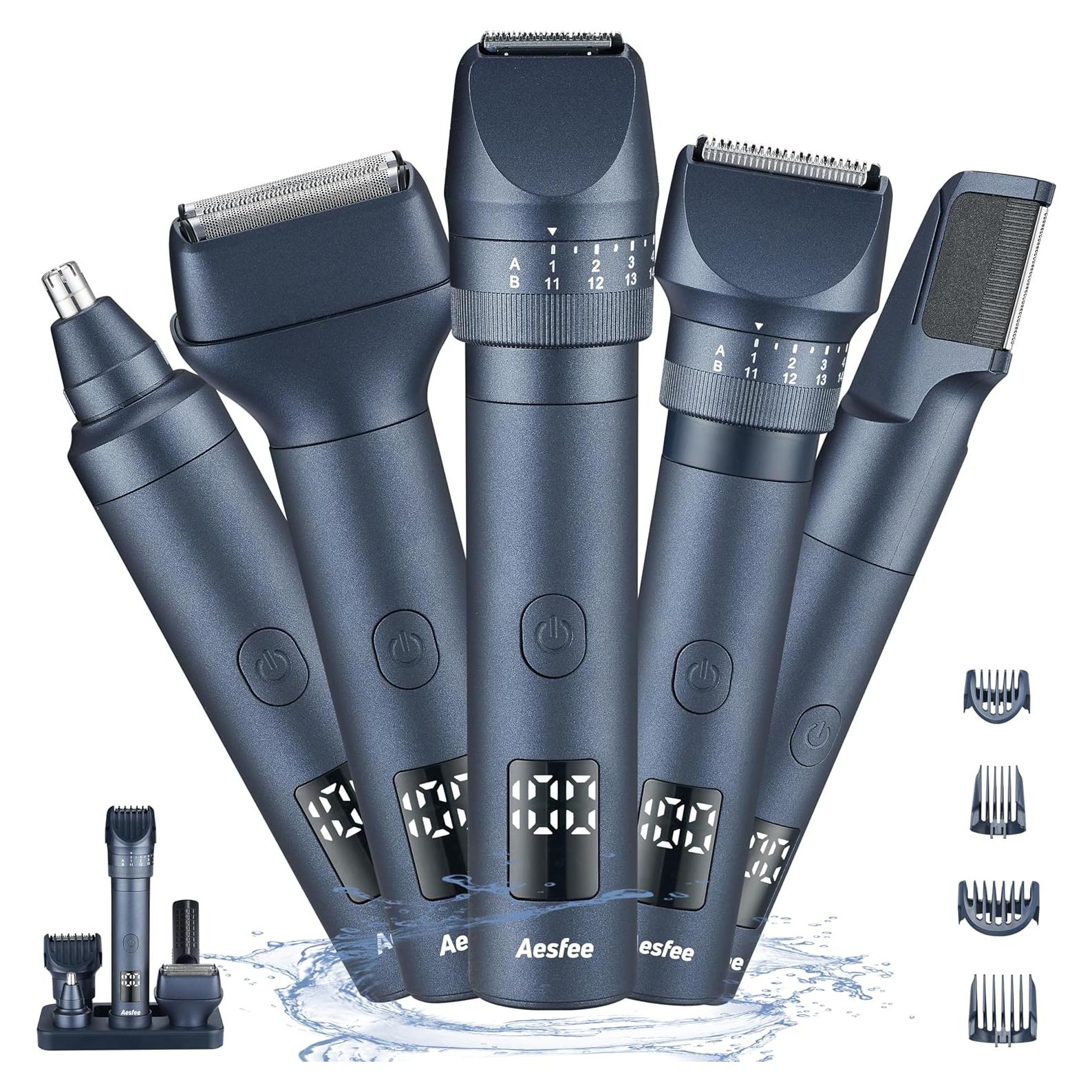 Recortadora de Barba Aesfee AF-8098 5-en-1 Impermeable