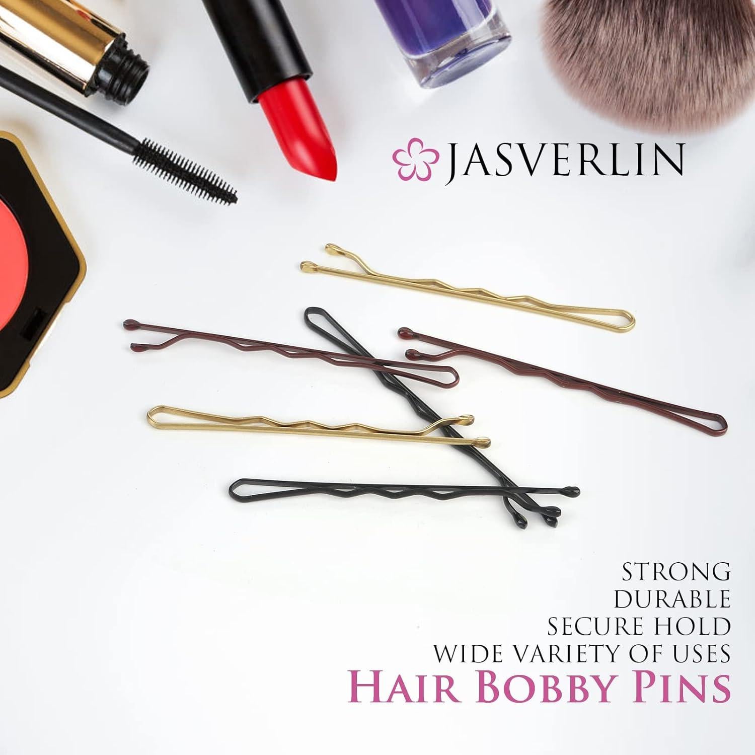 Pinzas para el cabello rubias JASVERLIN 6 cm 100 piezas premium