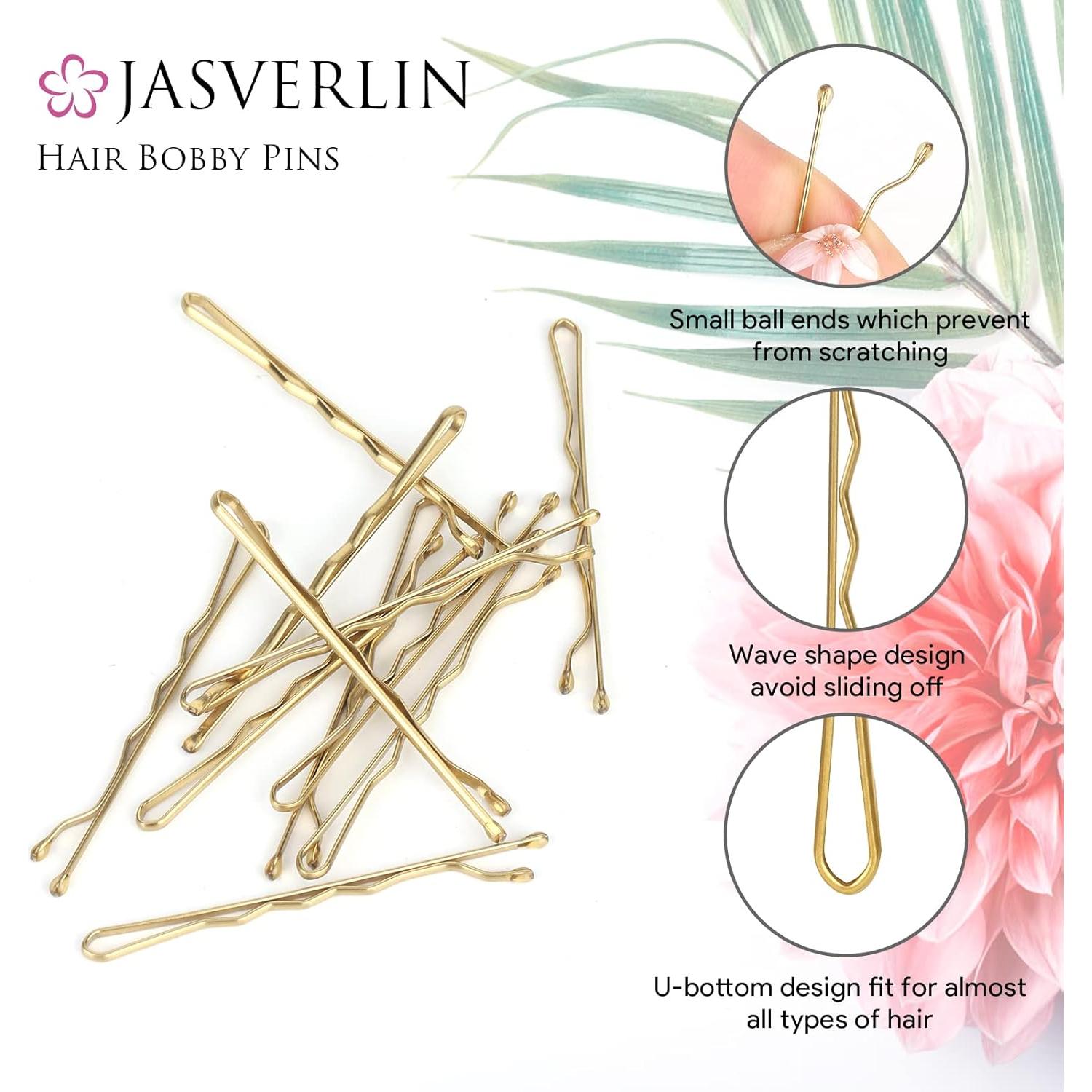 Pinzas para el cabello rubias JASVERLIN 6 cm 100 piezas premium