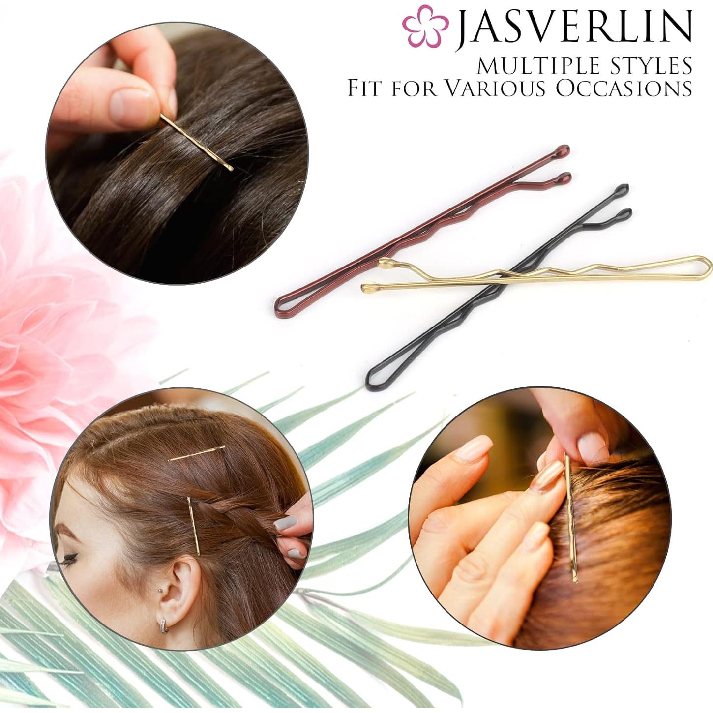 Pinzas para el cabello rubias JASVERLIN 6 cm 100 piezas premium