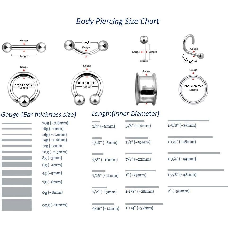 Pin de Inserción Acero 316L 16G para Piercing Corporal
