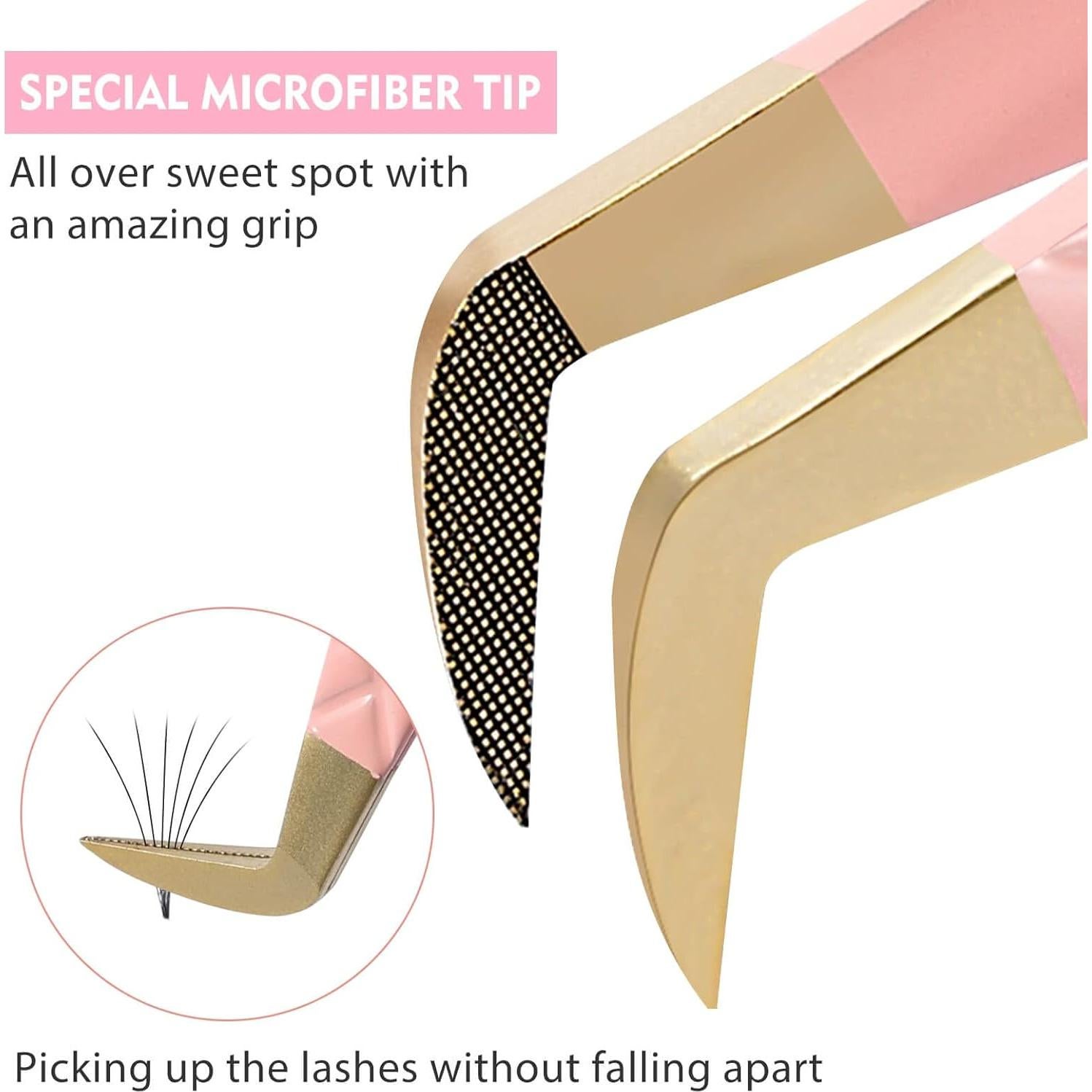 Pinzas Profesionales Ms.Queen para Extensiones de Pestañas 11cm