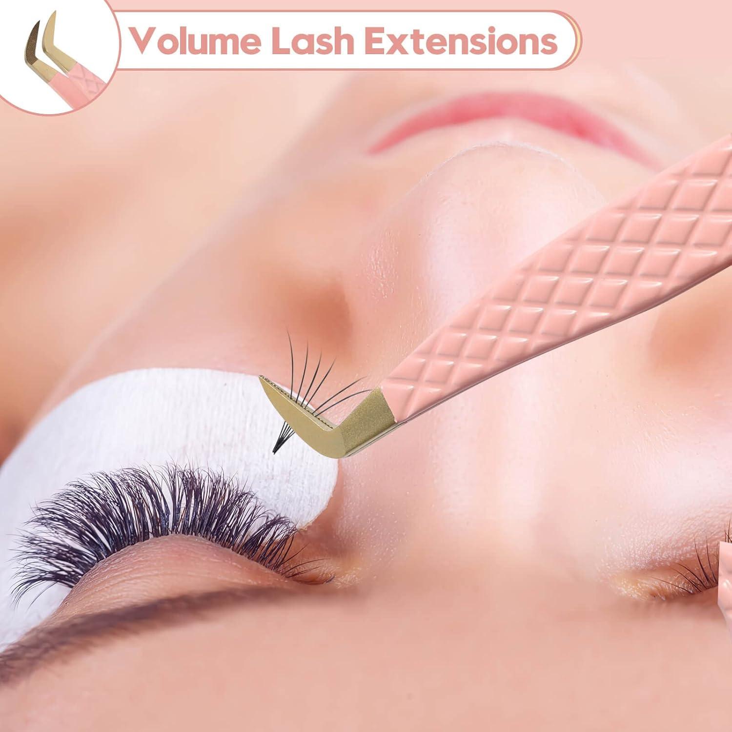 Pinzas Profesionales Ms.Queen para Extensiones de Pestañas 11cm