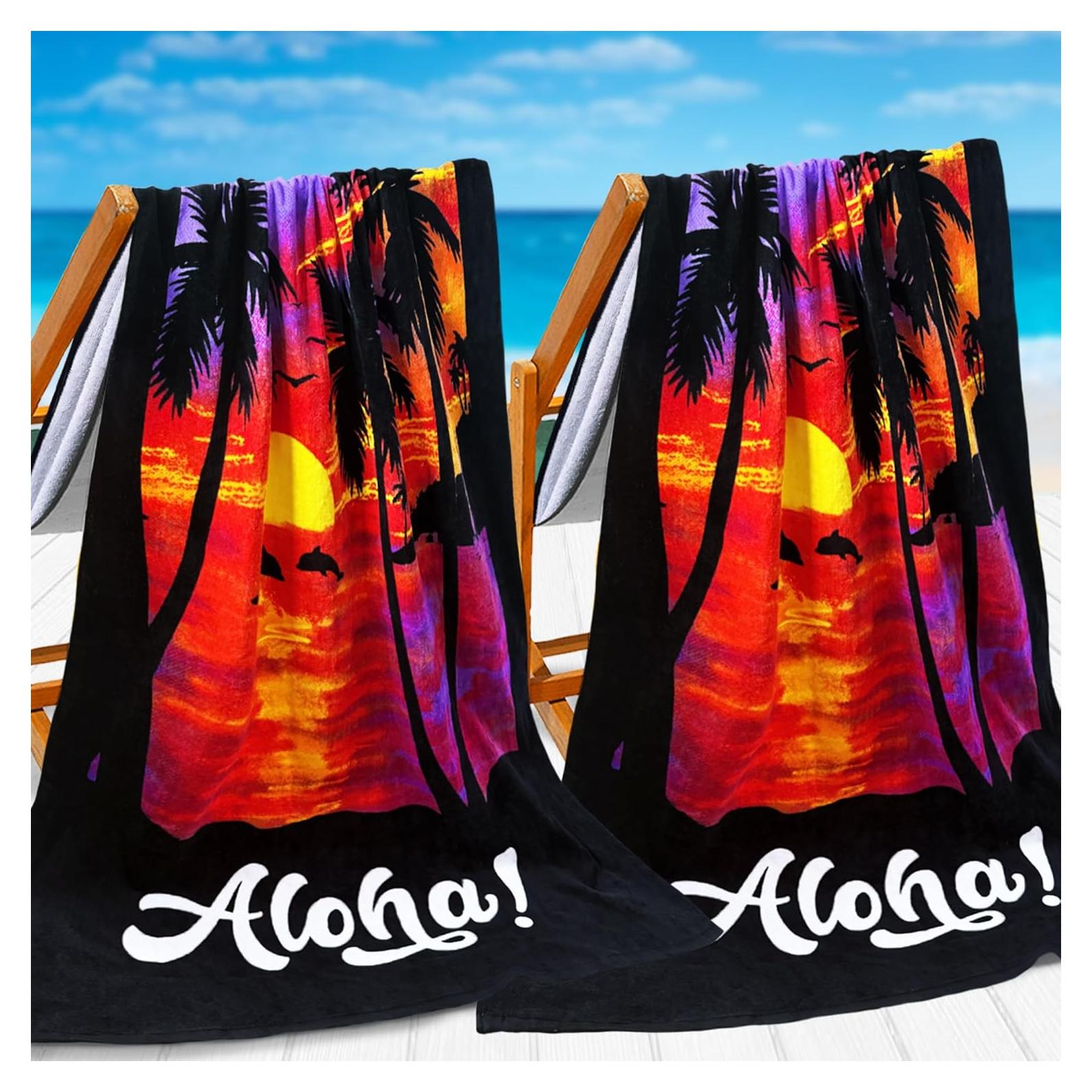 Toallas de Playa VOOVA & MOVAS 2 Piezas 100% Algodón 83.82x165.1cm