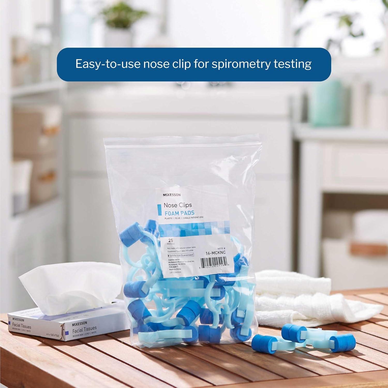 Pinzas Nasales Desechables McKesson - 25 Unidades para Espirometría