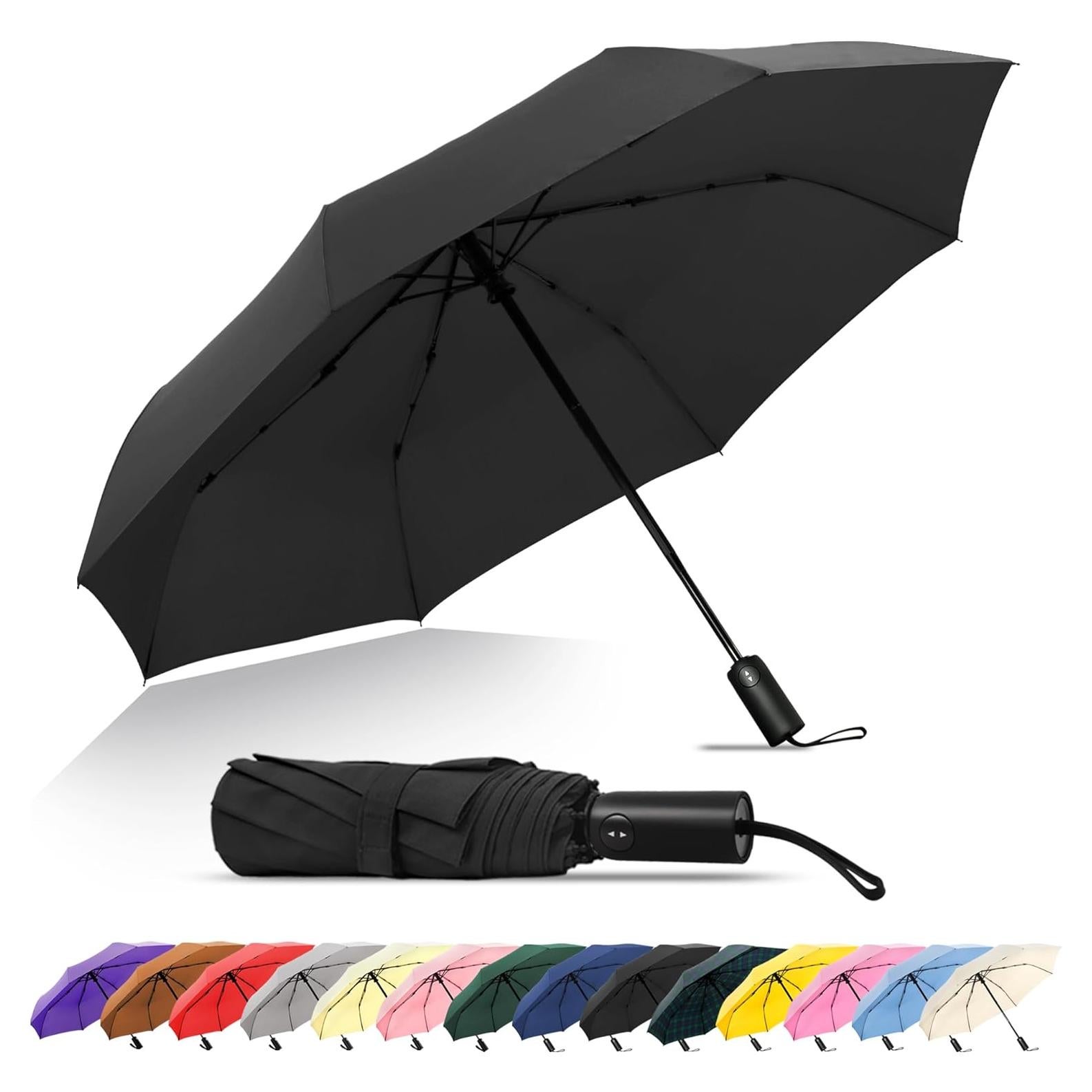 Paraguas Automático Plegable SoulRain Negro 109 cm Resistente