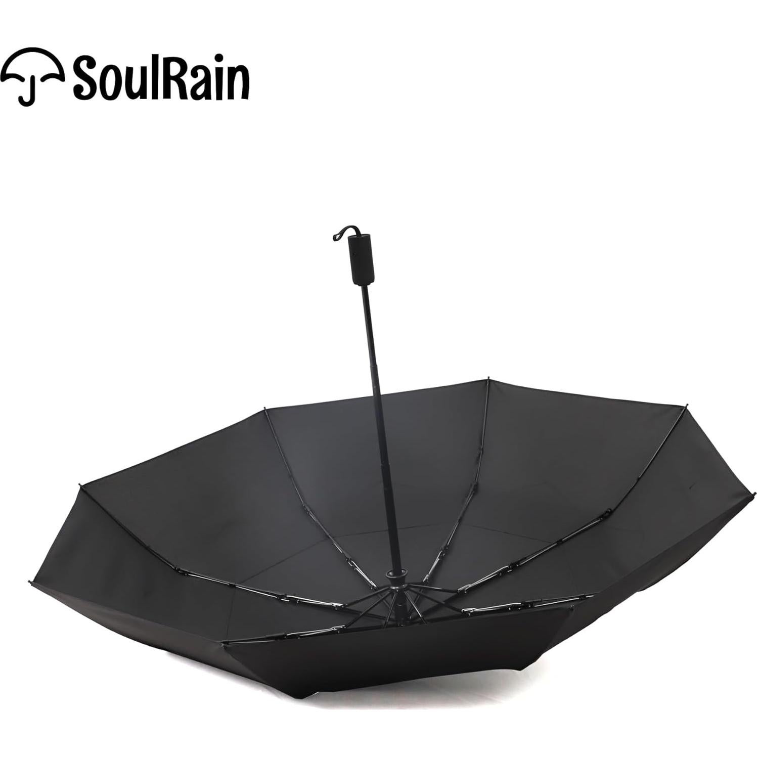 Paraguas Automático Plegable SoulRain Negro 109 cm Resistente