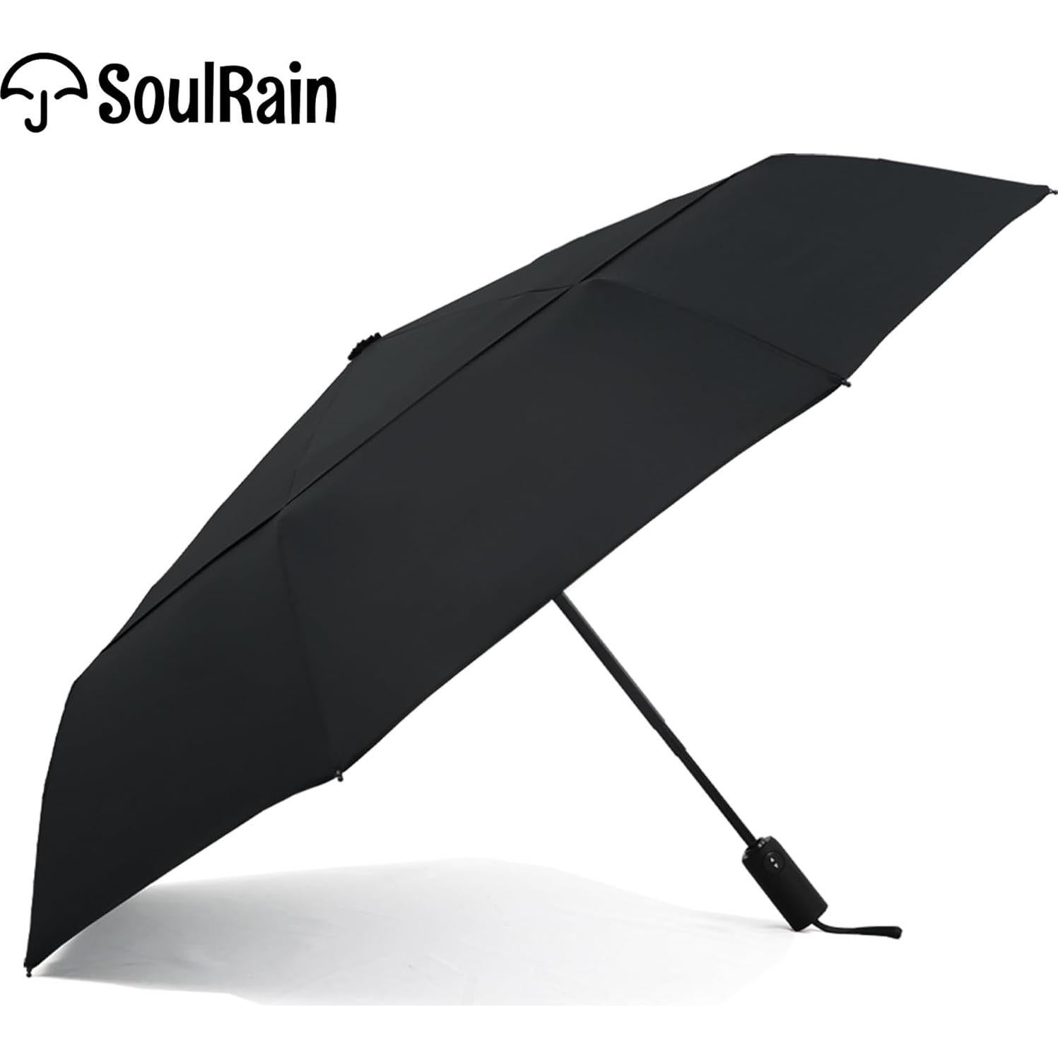 Paraguas Automático Plegable SoulRain Negro 109 cm Resistente