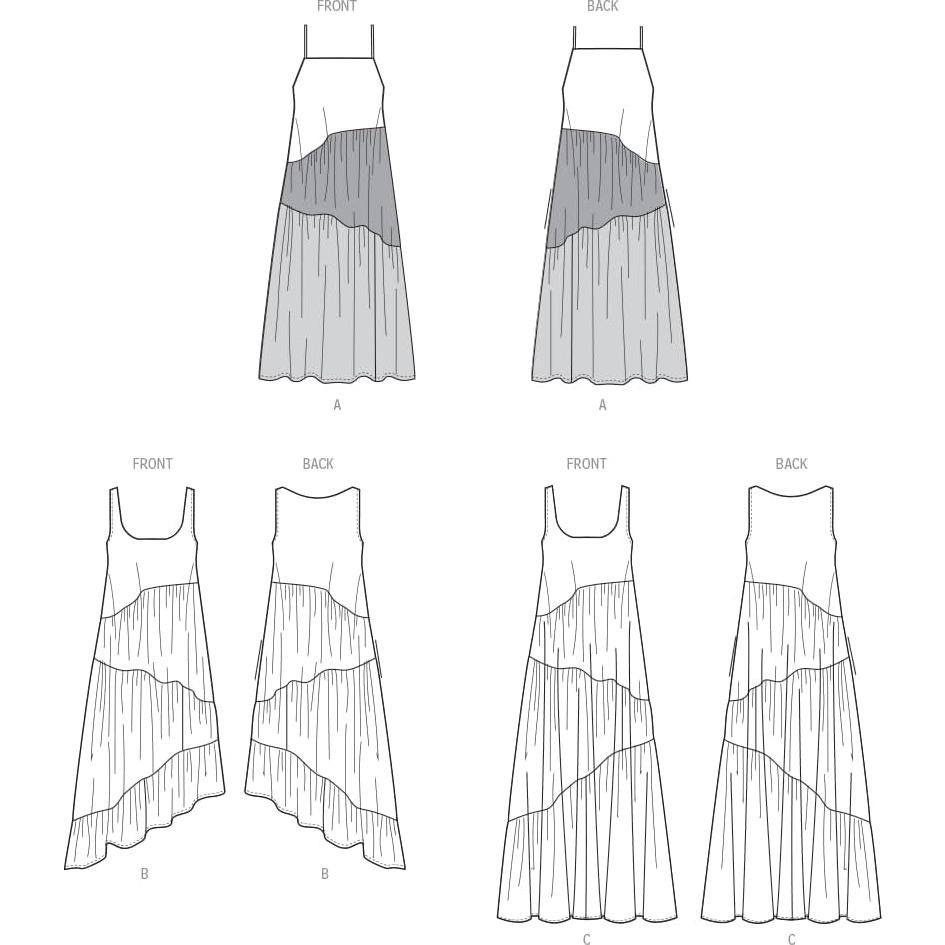 Patrón de Costura McCall's M8506 para Vestidos Asimétricos 8-16