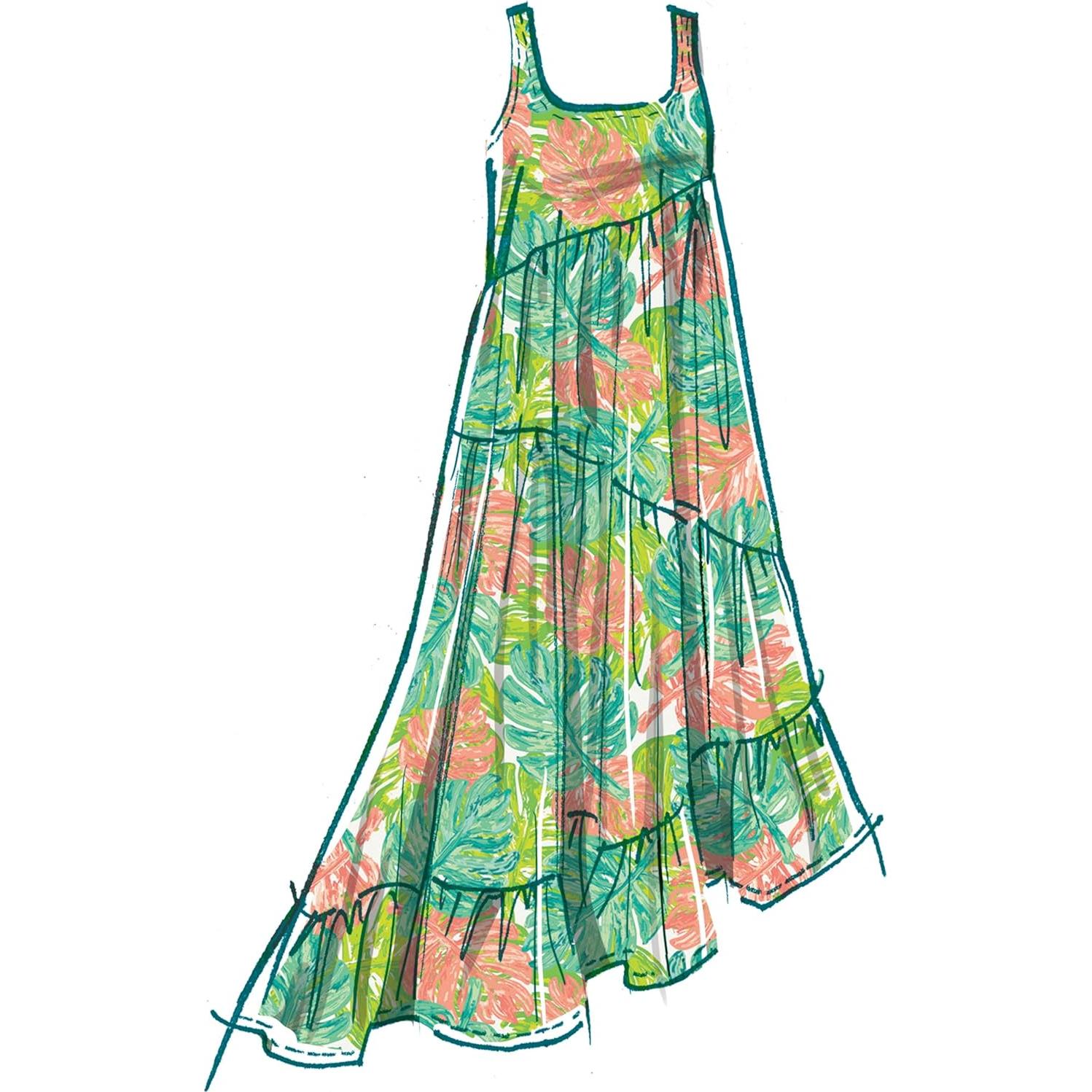 Patrón de Costura McCall's M8506 para Vestidos Asimétricos 8-16