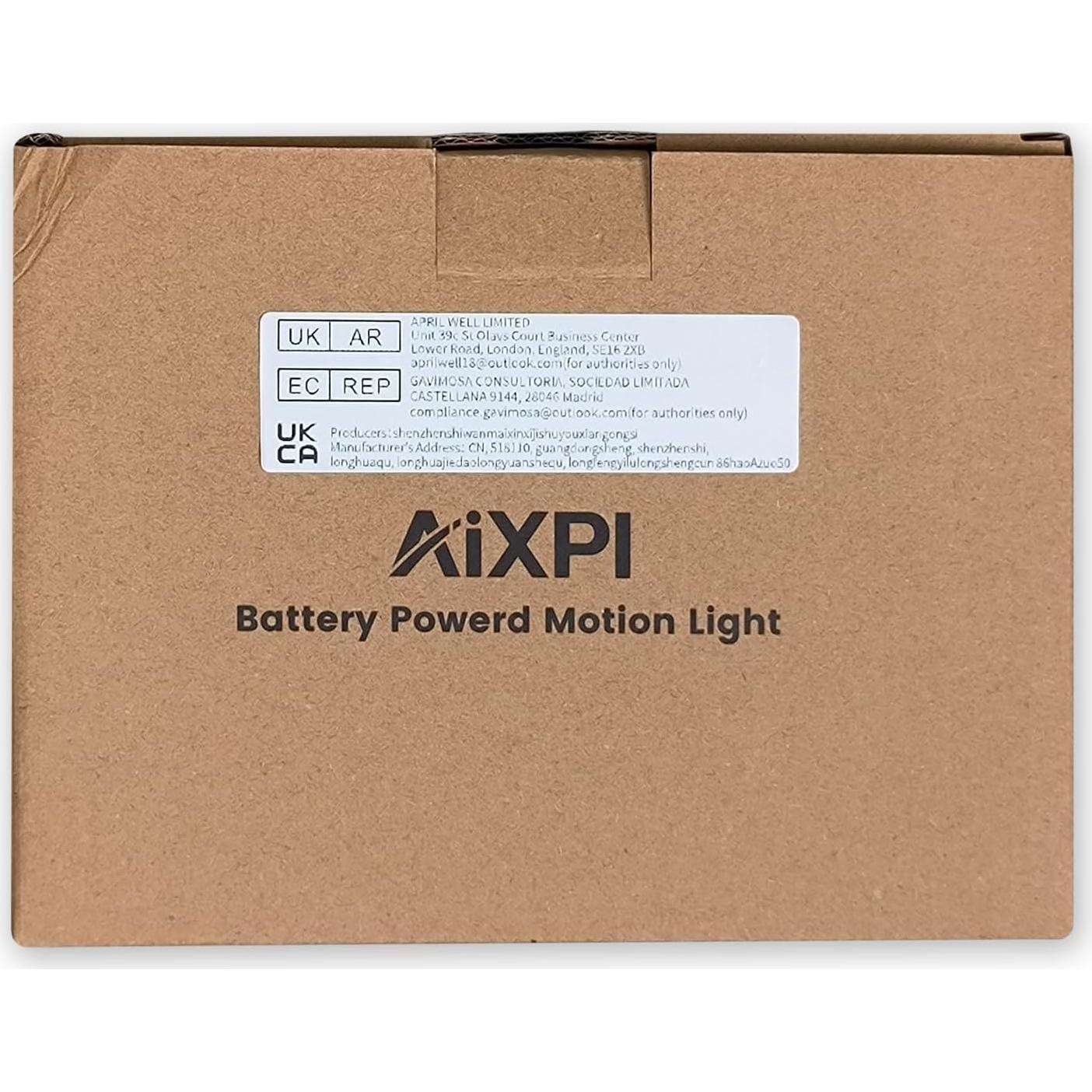 Luz de Sensor de Movimiento AIXPI 1500LM IP65 Batería para Exterior
