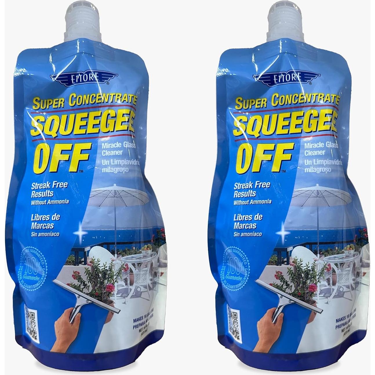 Jabón Limpiador de Ventanas Ettore Squeegee-Off 473 ml x2