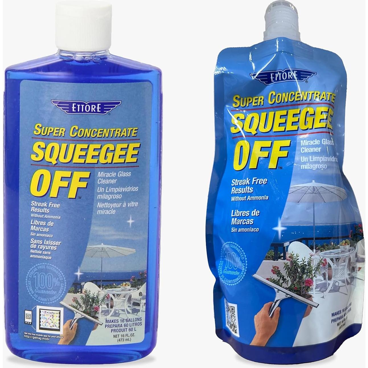 Jabón Limpiador de Ventanas Ettore Squeegee-Off 473 ml x2