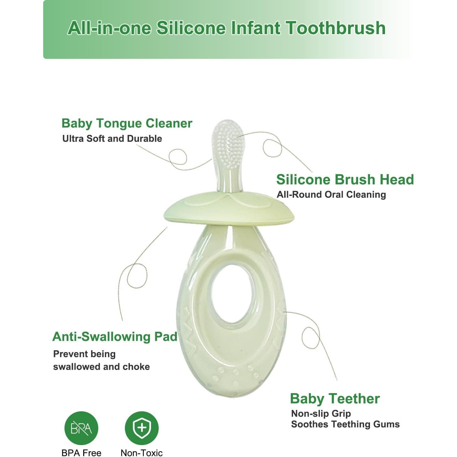 Cepillo de Dientes y Mordedor BOVELLA Verde para Bebés