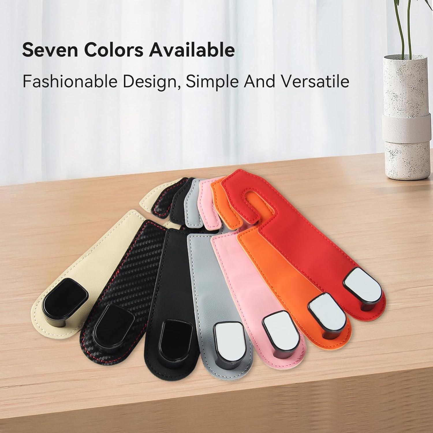 Ganchos de cuero para reposacabezas Gluebar - Beige 2 Pack