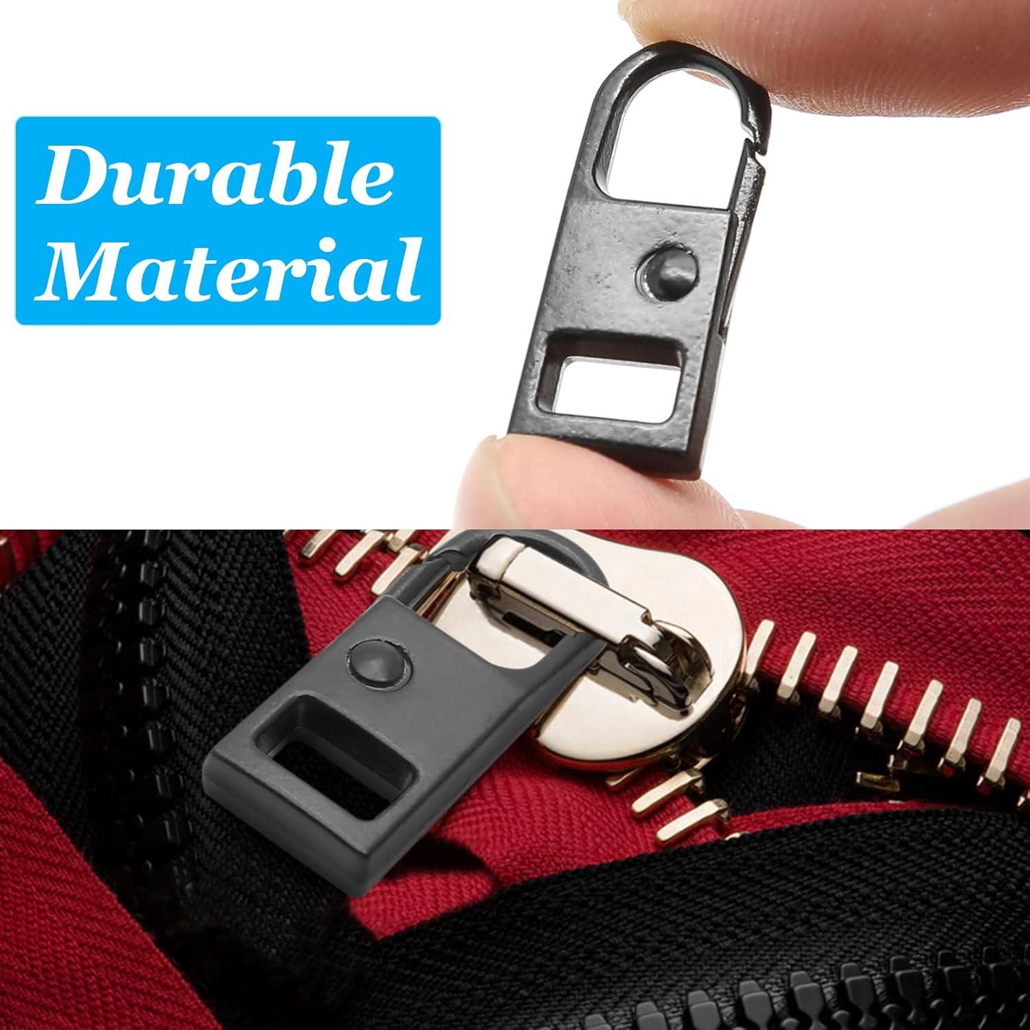 Tiradores de Cremallera Waziaqoc 8 Piezas Metal Negro