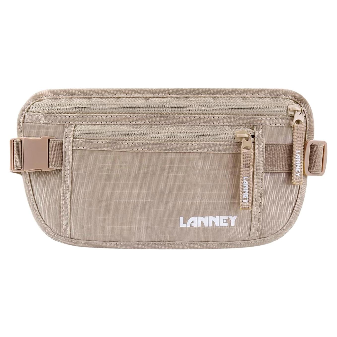Cinturón de Dinero LANNEY Beige con Bloqueo RFID y 2 Fundas