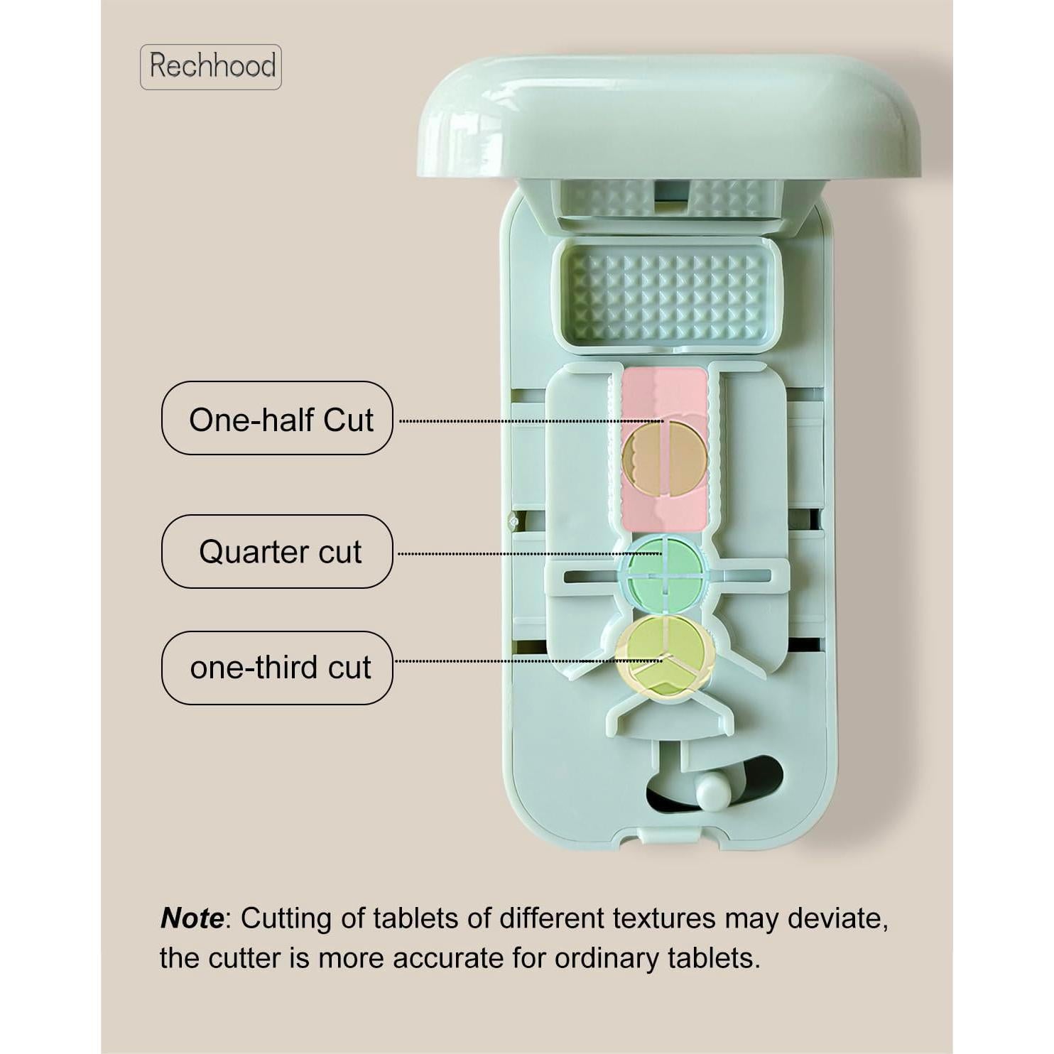 Cortador de Pastillas 3 en 1 Rechhood con Estuche Verde