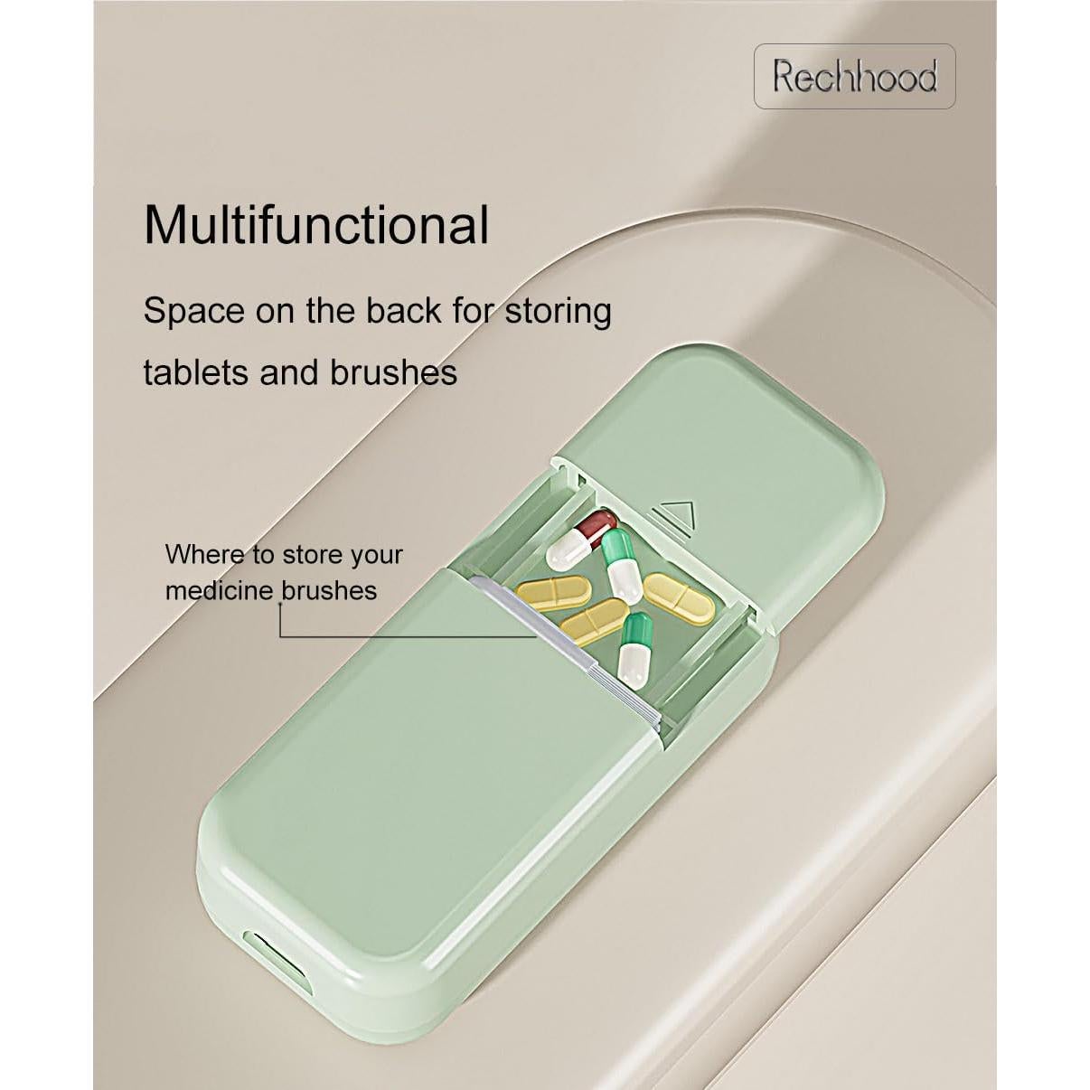 Cortador de Pastillas 3 en 1 Rechhood con Estuche Verde