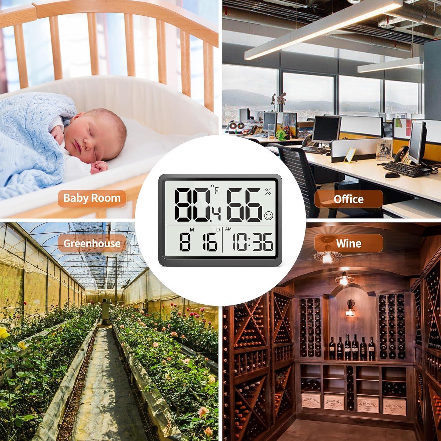 Termómetro de habitación DOOMAY - Monitor de temperatura y humedad LCD