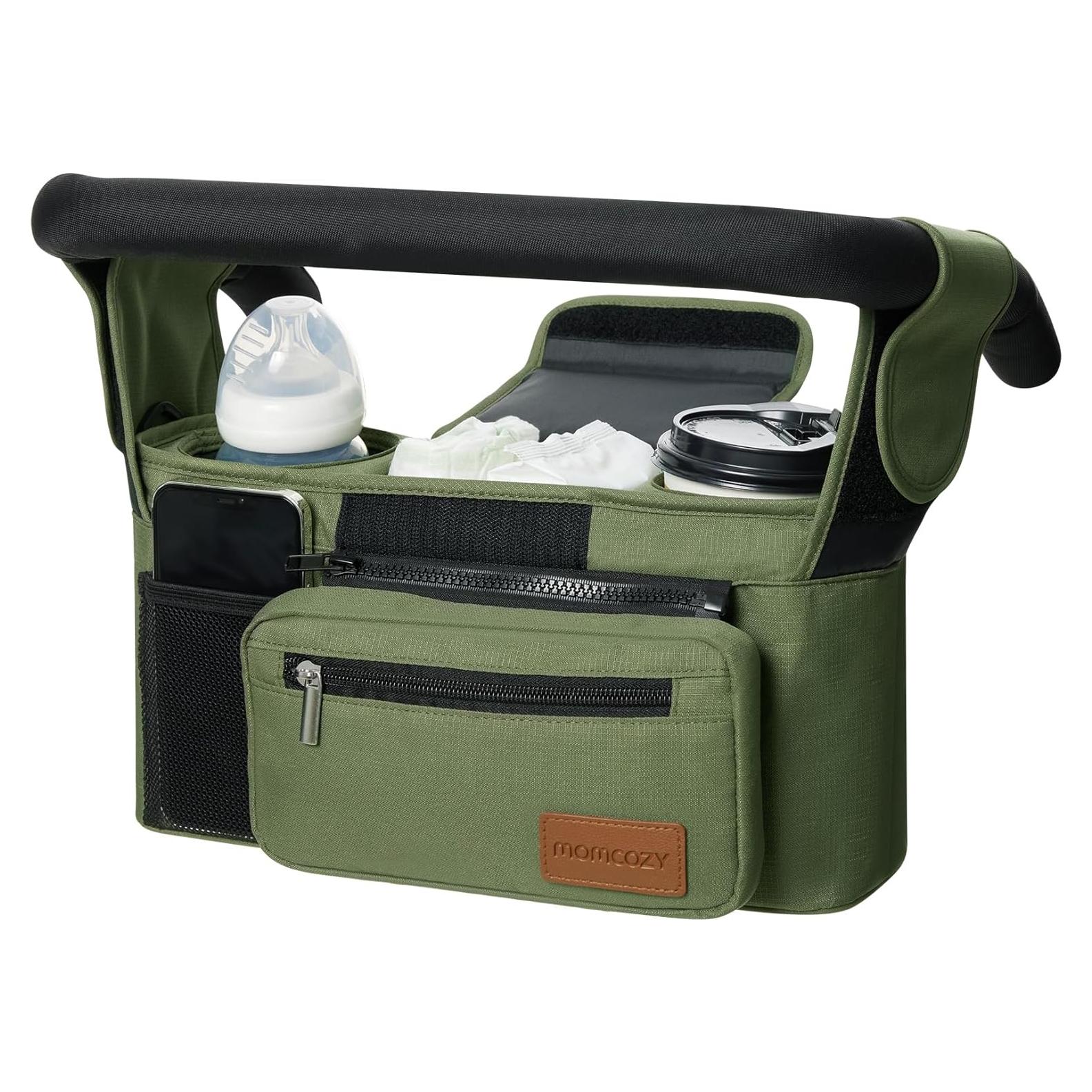 Organizador Universal para Carro Momcozy Verde con Soporte para Vaso