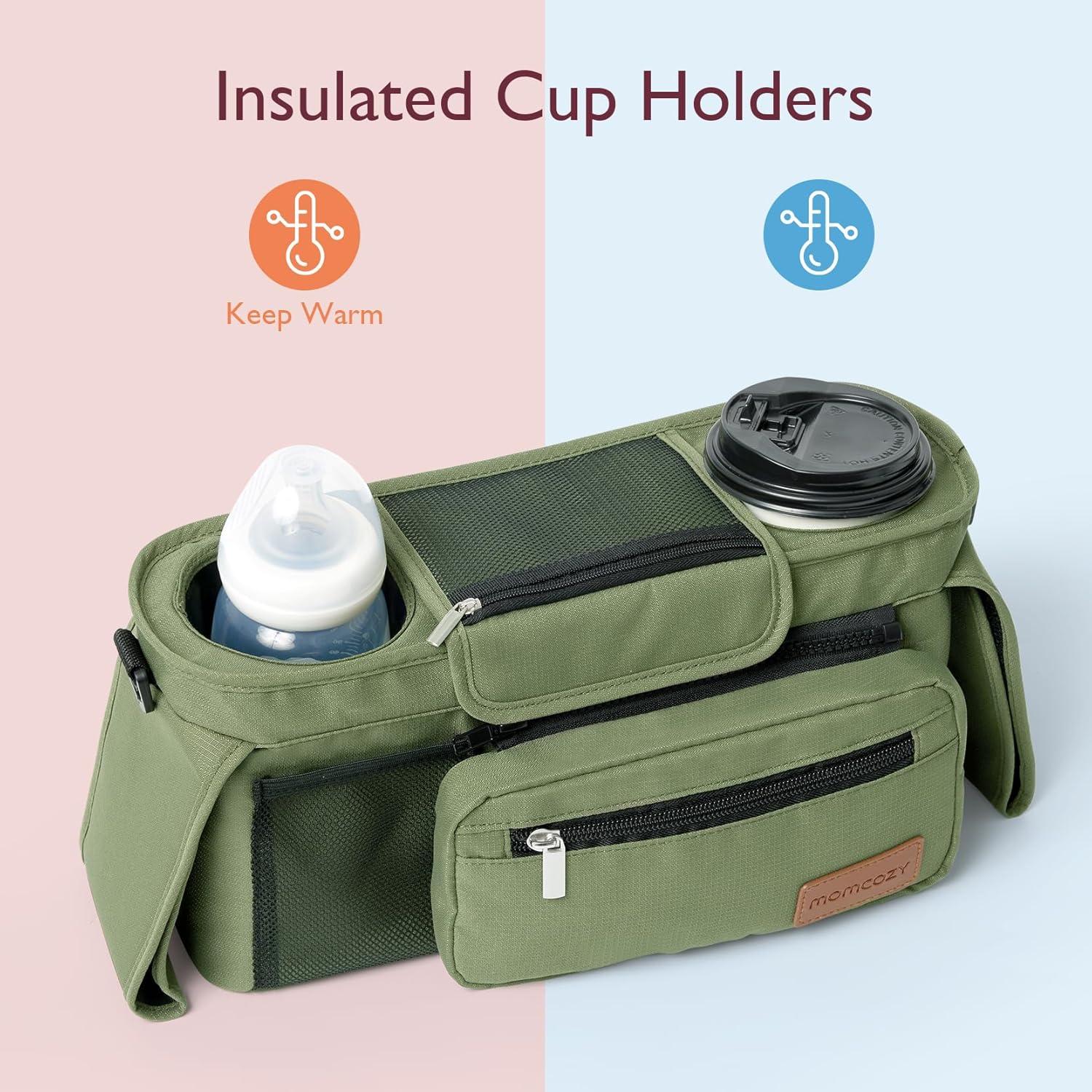 Organizador Universal para Carro Momcozy Verde con Soporte para Vaso