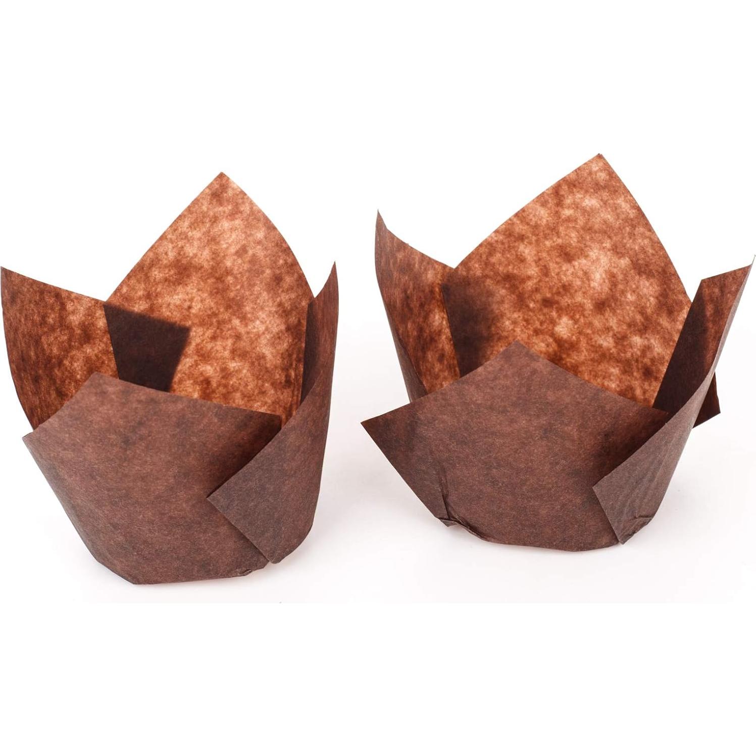 Forros de Tulipán para Cupcake Manzana Dorada 200 Pcs Pequeño Marrón
